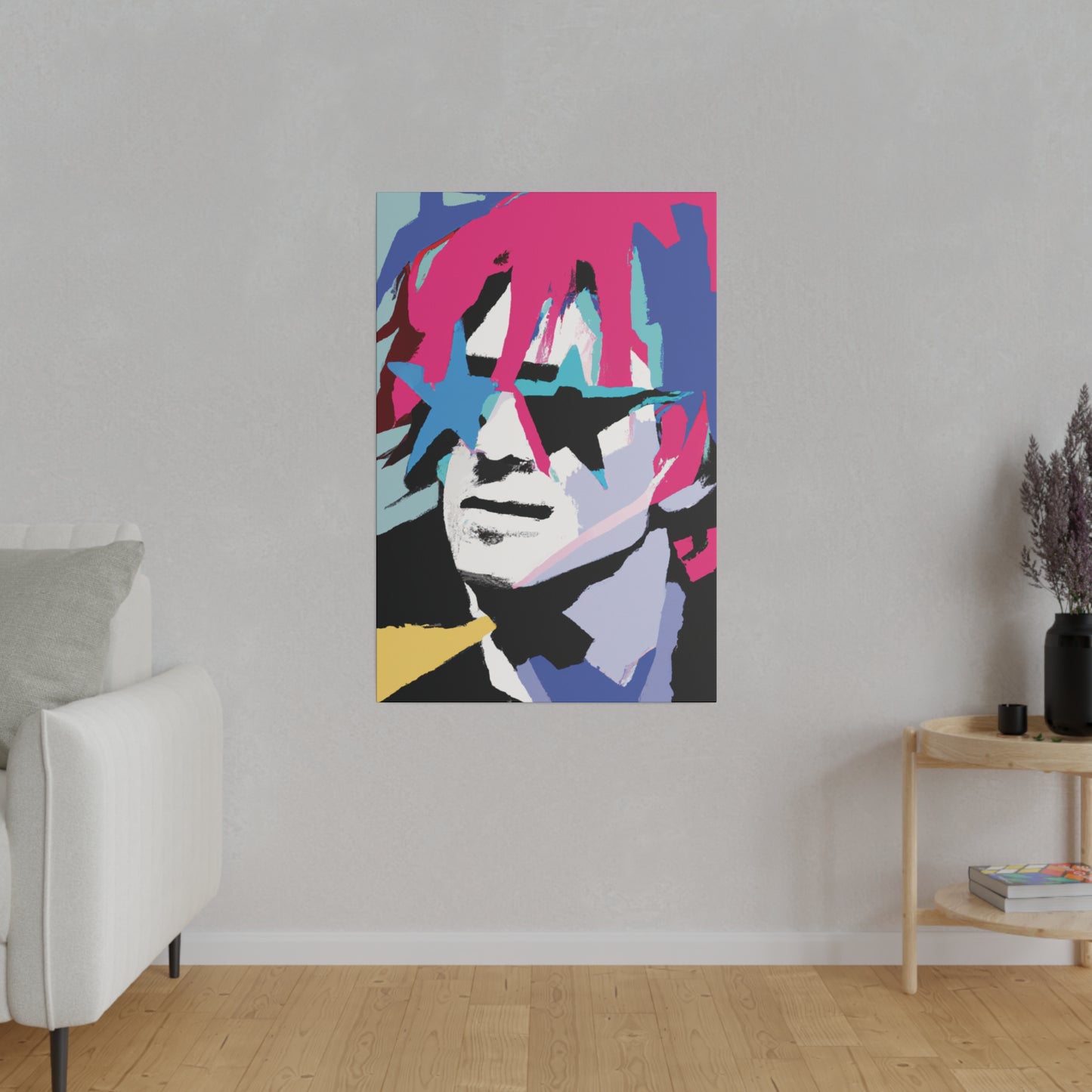 9345V - Rockstar Painting Print | Face | Abstract | Poster | Home Decor | Wall Art | Music Art | Canvas