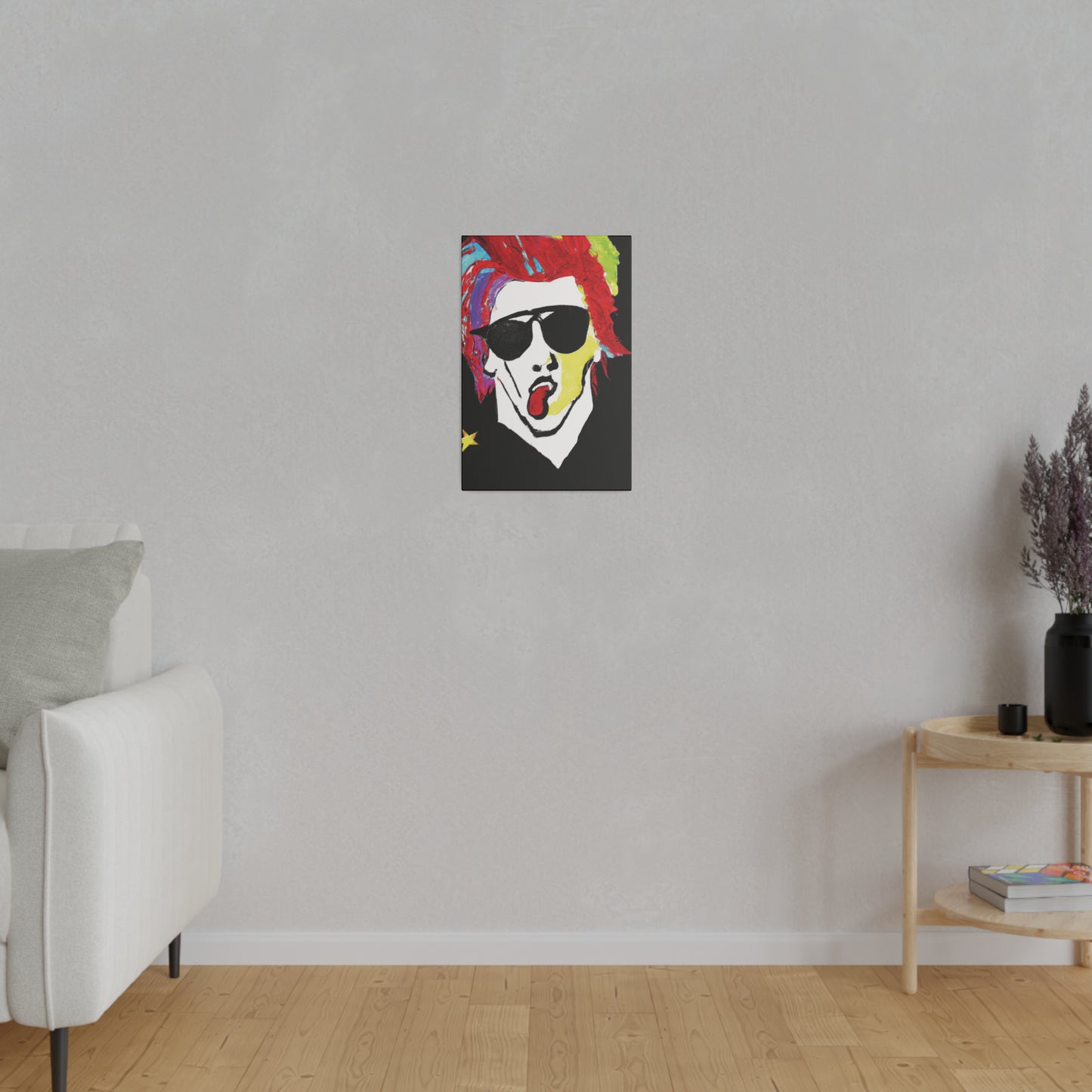 7799D - Rockstar Painting Print | Face | Abstract | Poster | Home Decor | Wall Art | Music Art | Canvas