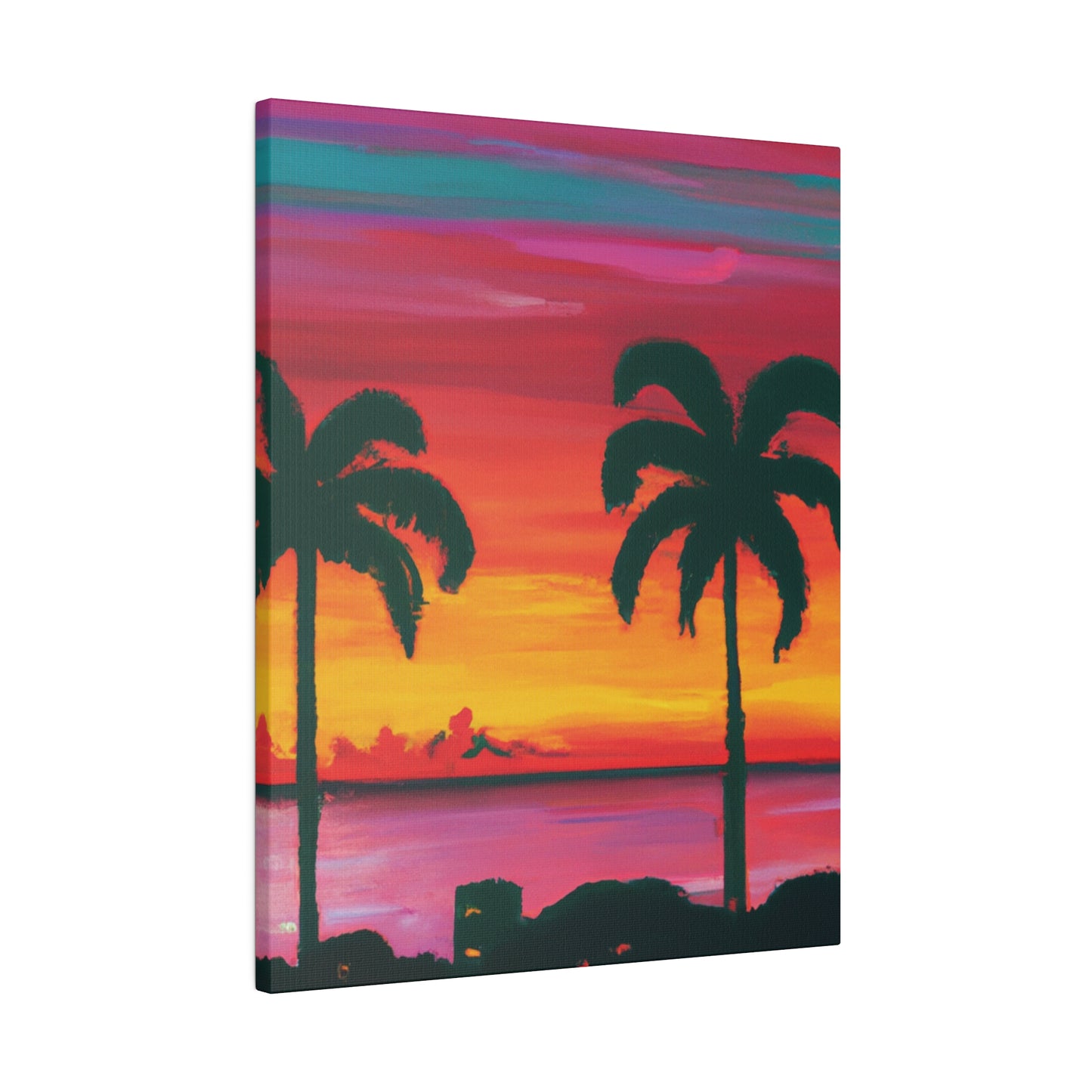 3275A - Miami Beach Sunset Painting Print | Miami | Beach | Sunset | Poster | Home Decor | Wall Art | Canvas