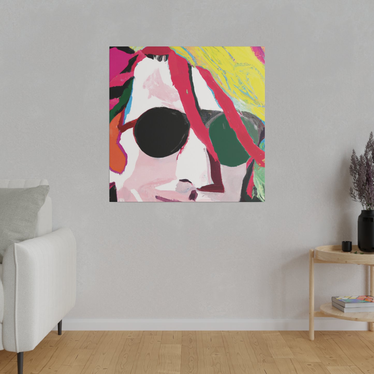 834Y - Rockstar Painting Print | Face | Abstract | Poster | Home Decor | Wall Art | Music Art | Canvas