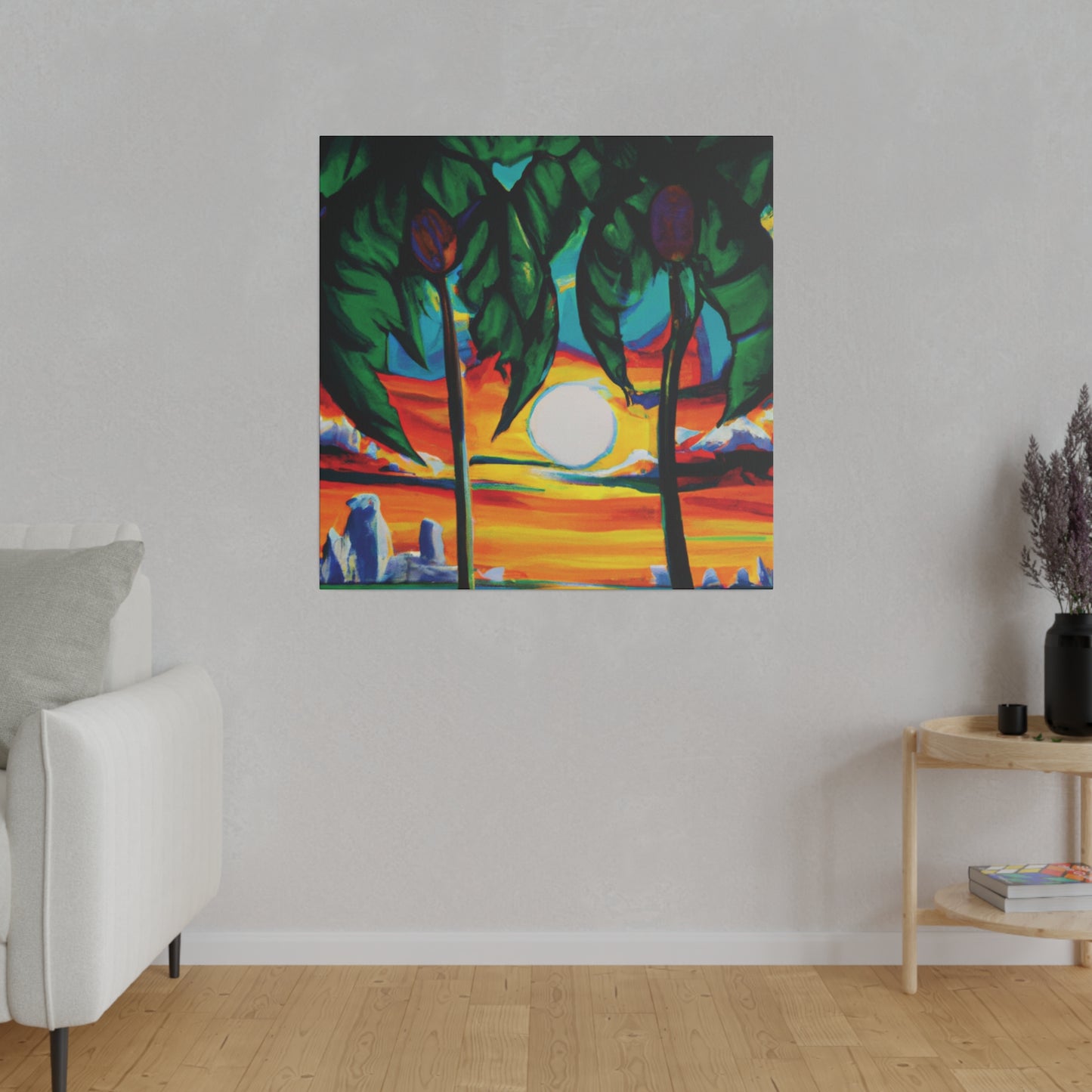 7643V - Miami Beach Sunset Painting Print | Miami | Beach | Sunset | Poster | Home Decor | Wall Art | Canvas