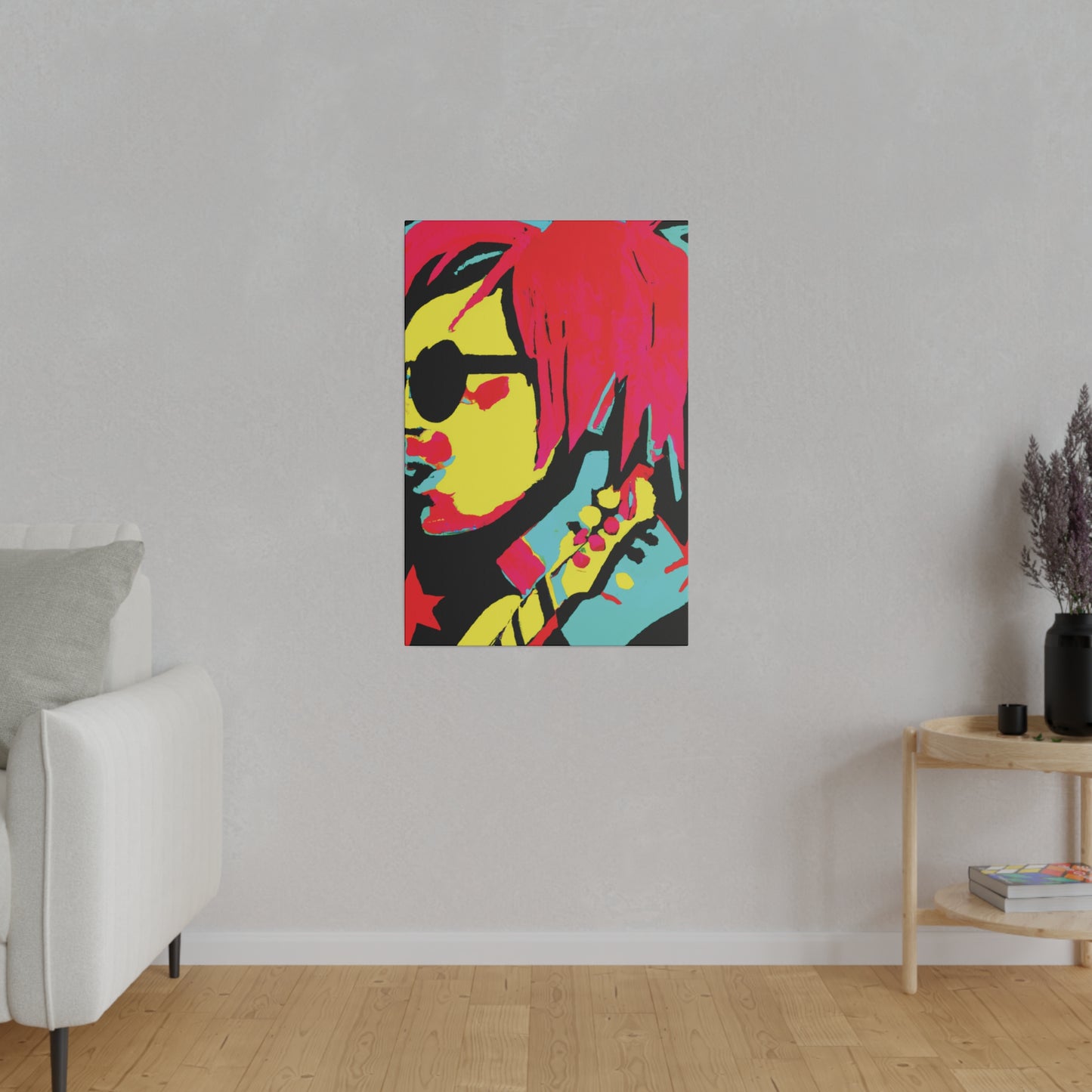 8972Y - Rockstar Painting Print | Face | Abstract | Poster | Home Decor | Wall Art | Music Art | Canvas