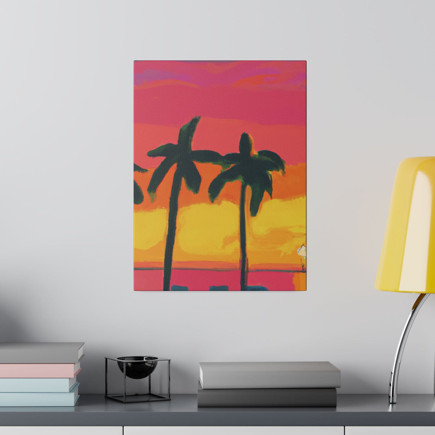 9642Q - Miami Beach Sunset Painting Print | Miami | Beach | Sunset | Poster | Home Decor | Wall Art | Canvas