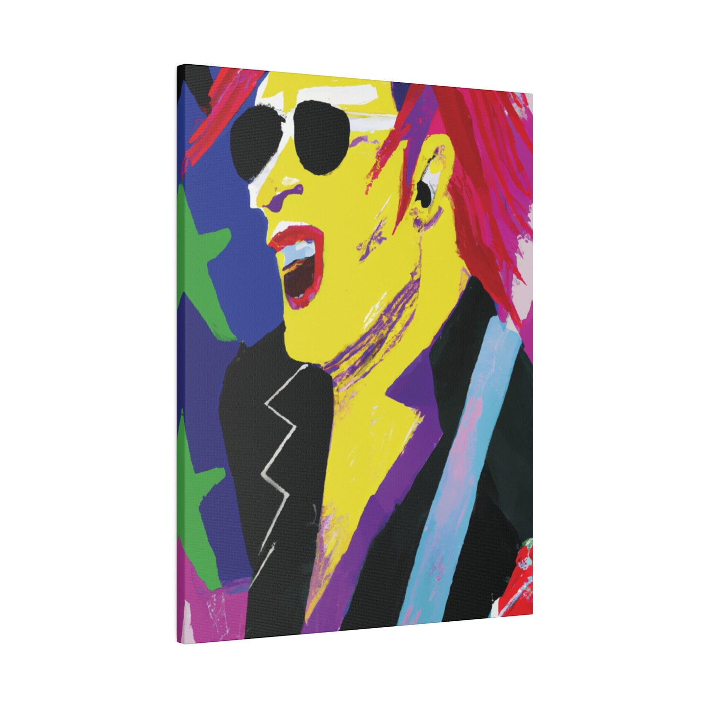 9751P - Rockstar Painting Print | Face | Abstract | Poster | Home Decor | Wall Art | Music Art | Canvas