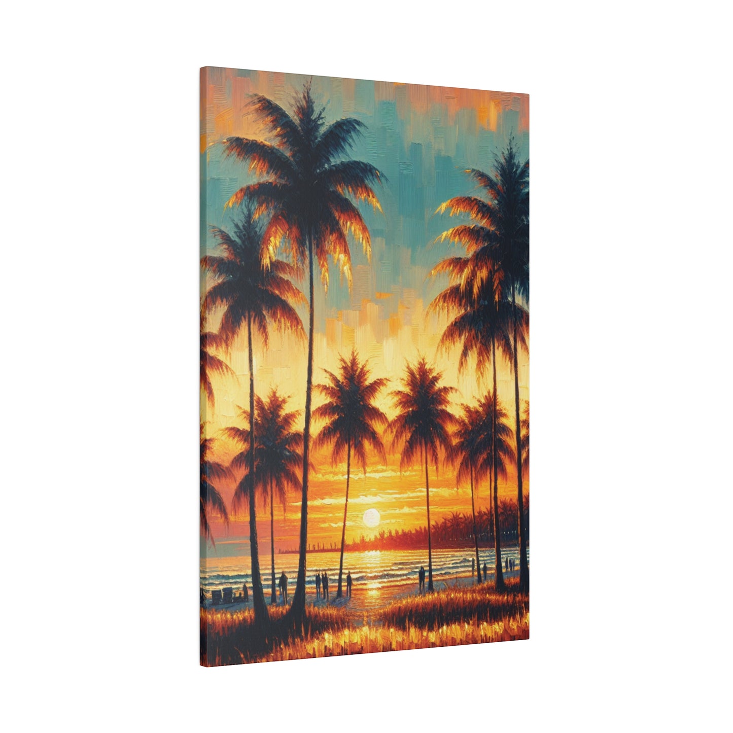 2753B - miami beach art, sunset background, ocean art work, beach art work, sunset designs, miami beach painting, miami beach print