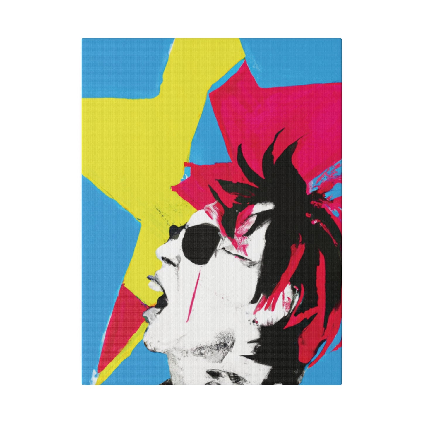 7179X - Rockstar Painting Print | Face | Abstract | Poster | Home Decor | Wall Art | Music Art | Canvas