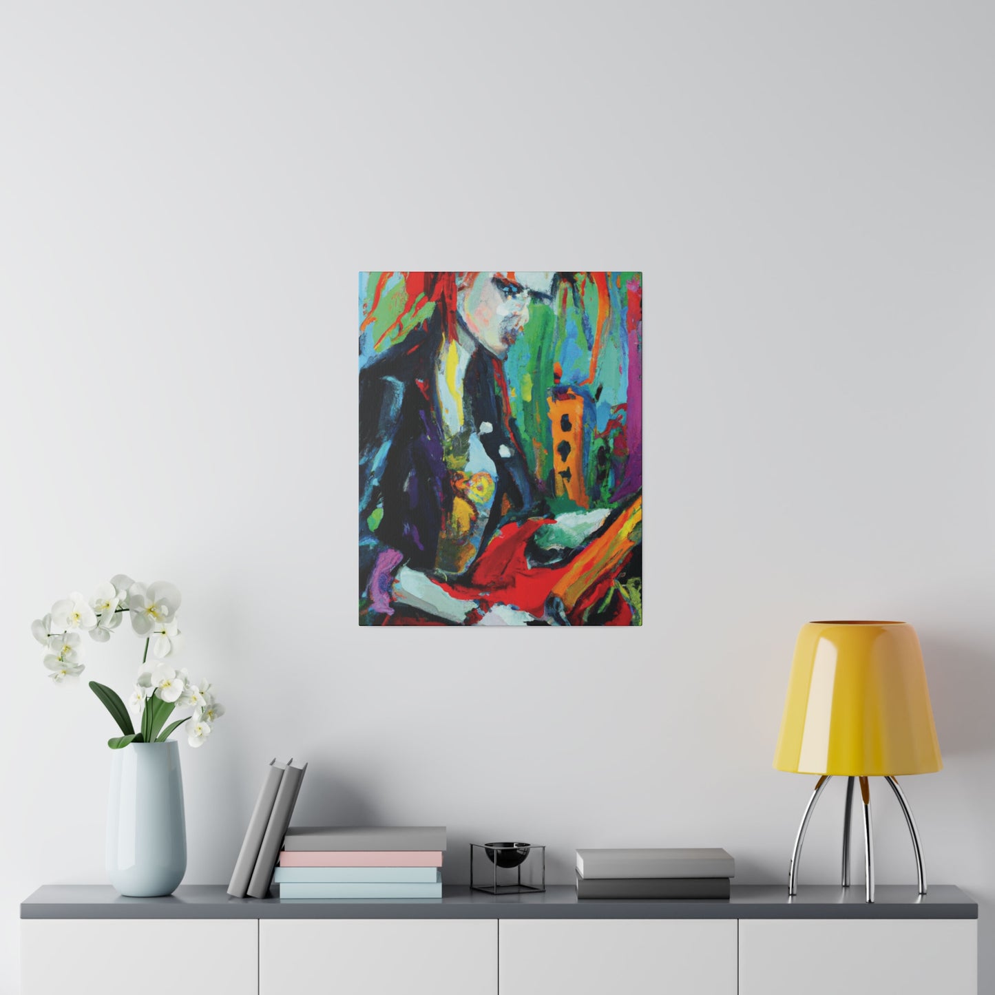 5857Q - Rockstar Oil Painting Style Print | Poster | Home Decor | Wall Art | Music Art | Canvas