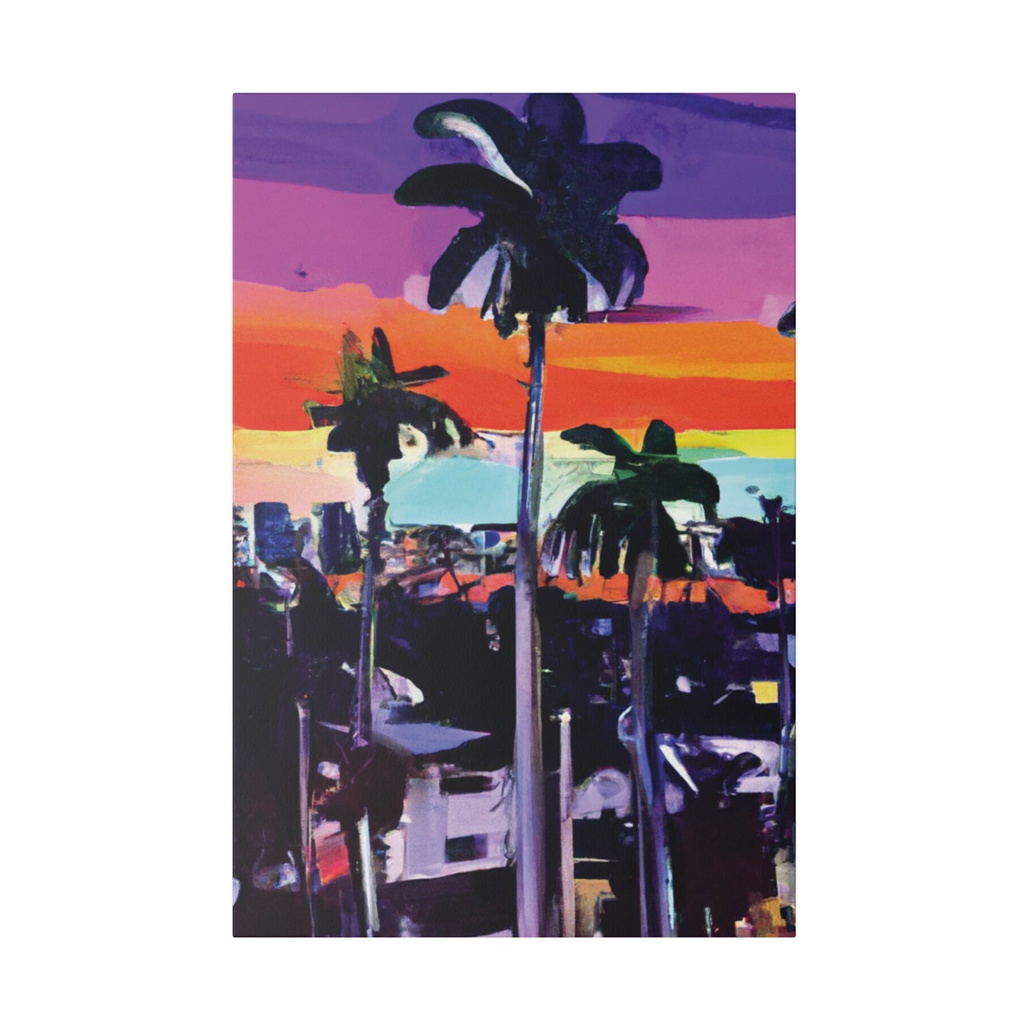 8668T - Miami Beach Sunset Painting Print | Miami | Beach | Sunset | Poster | Home Decor | Wall Art | Canvas