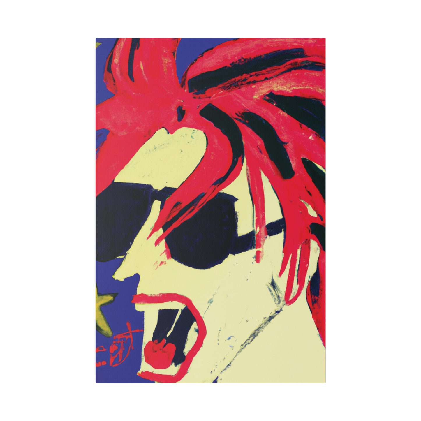 8409V - Rockstar Painting Print | Face | Abstract | Poster | Home Decor | Wall Art | Music Art | Canvas