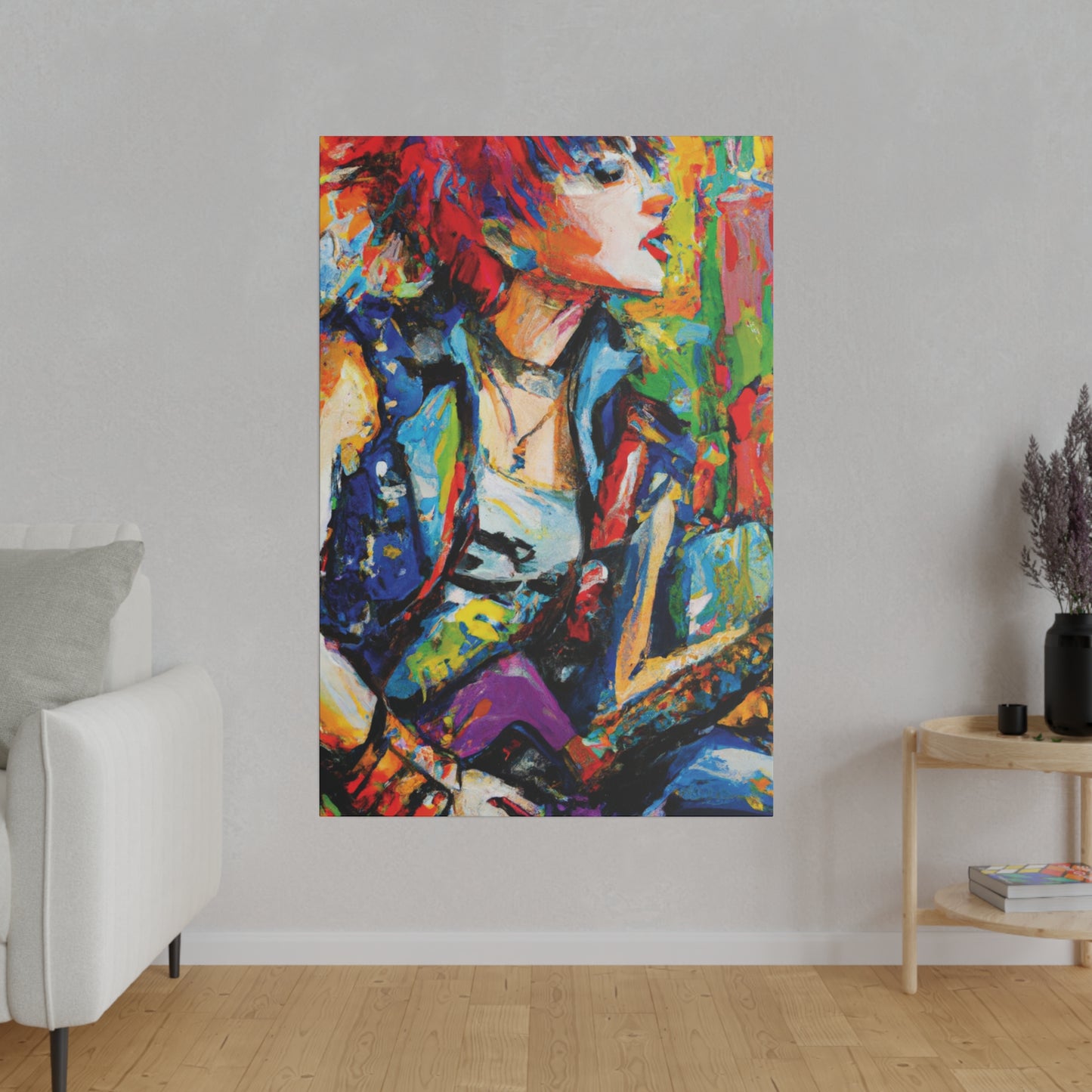 1135V - Rockstar Oil Painting Style Print | Poster | Home Decor | Wall Art | Music Art | Canvas