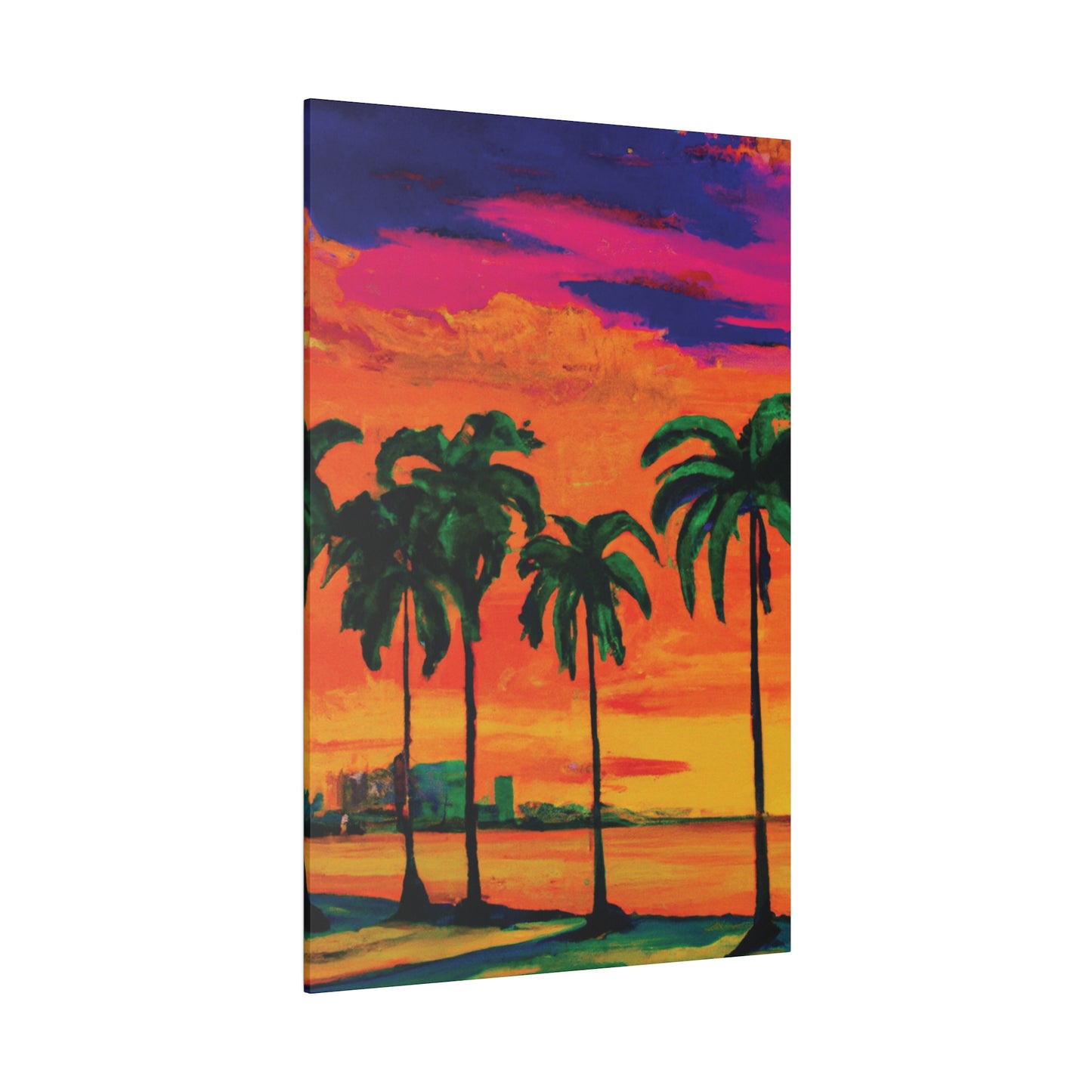 7389Y - Miami Beach Sunset Painting Print | Miami | Beach | Sunset | Poster | Home Decor | Wall Art | Canvas