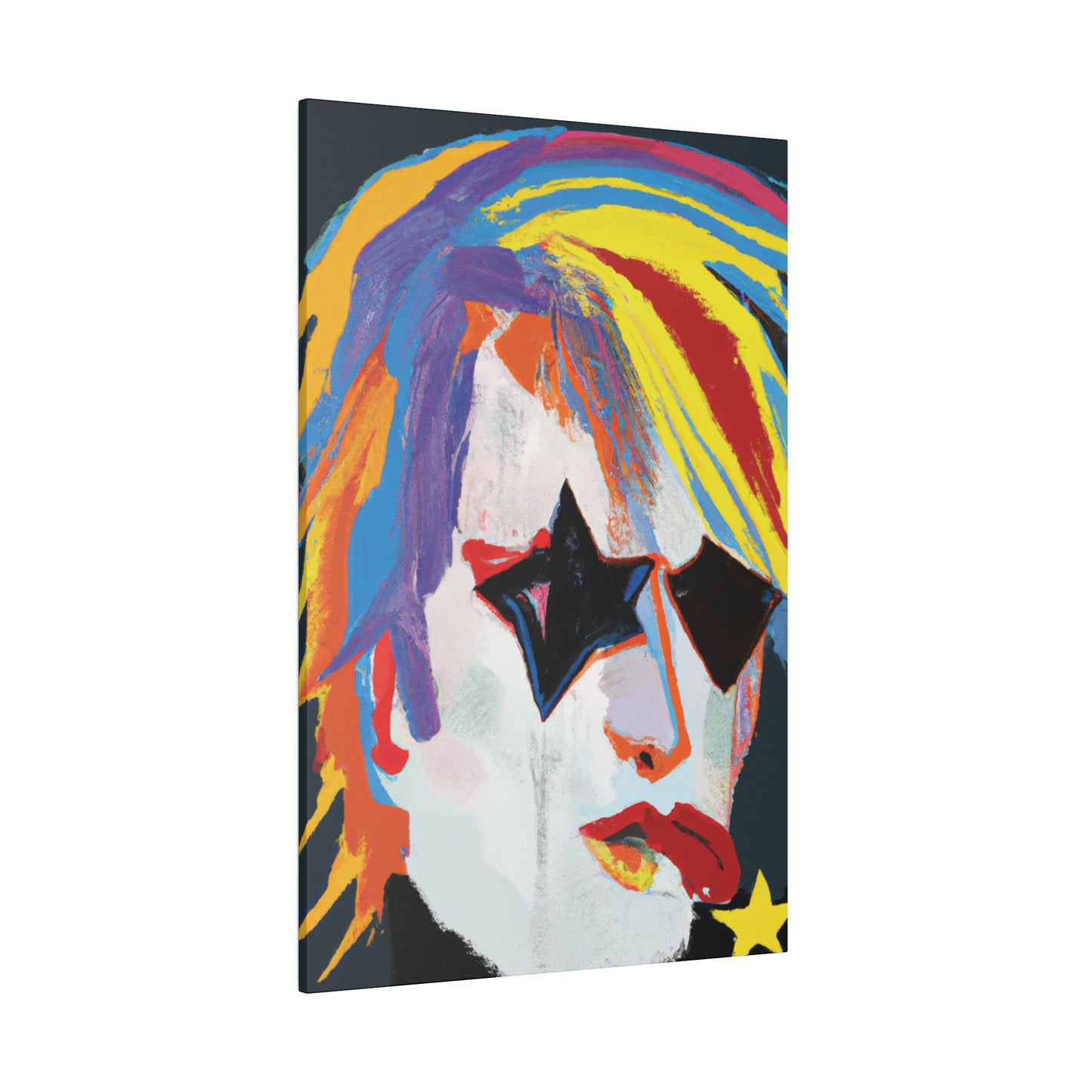 5673A - Rockstar Painting Print | Face | Abstract | Poster | Home Decor | Wall Art | Music Art | Canvas