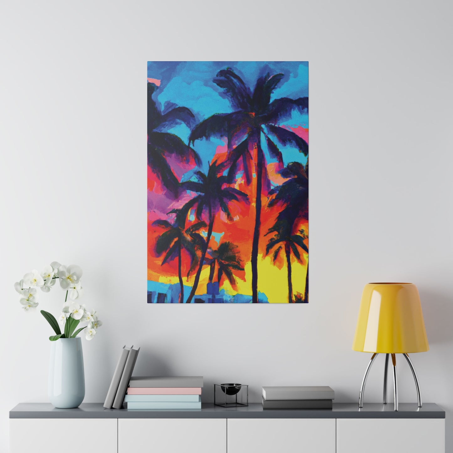 4672F - Miami Beach Sunset Painting Print | Miami | Beach | Sunset | Poster | Home Decor | Wall Art | Canvas