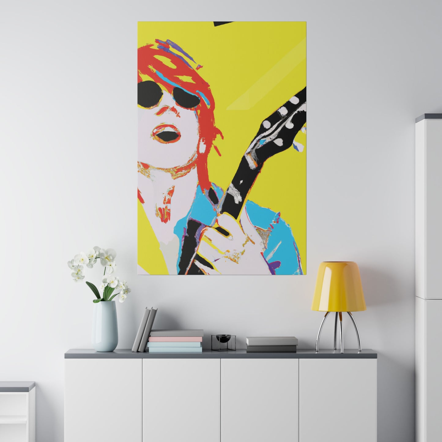 846Q - Rockstar Painting Print | Face | Abstract | Poster | Home Decor | Wall Art | Music Art | Canvas