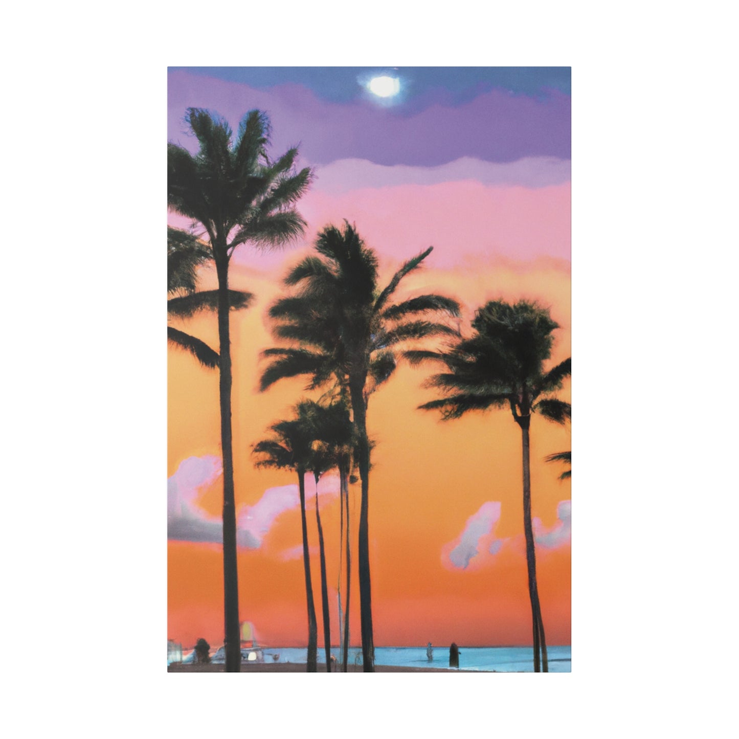 4126T - Miami Beach Sunset Painting Print | Miami | Beach | Sunset | Poster | Home Decor | Wall Art | Canvas