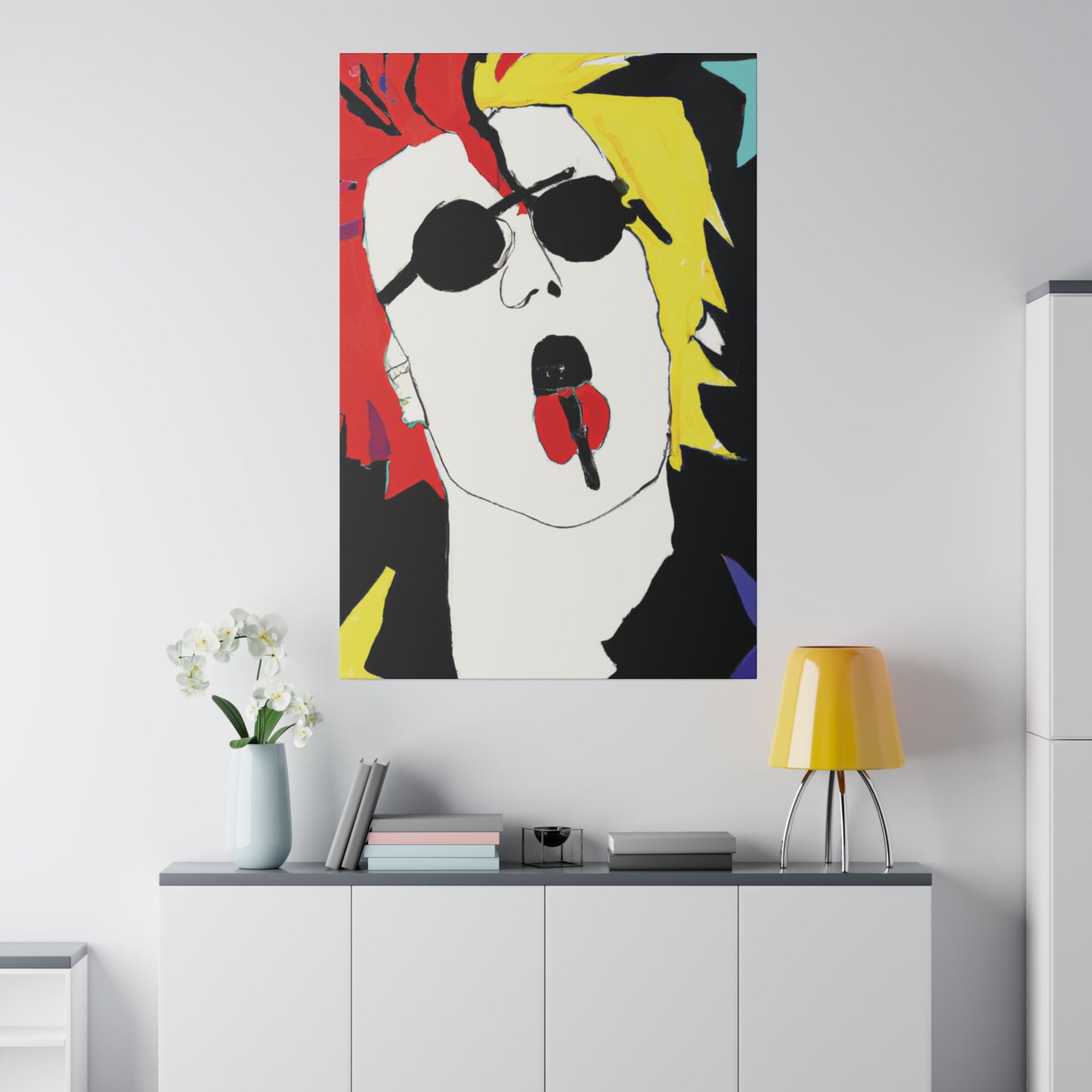 8372R - Rockstar Painting Print | Face | Abstract | Poster | Home Decor | Wall Art | Music Art | Canvas