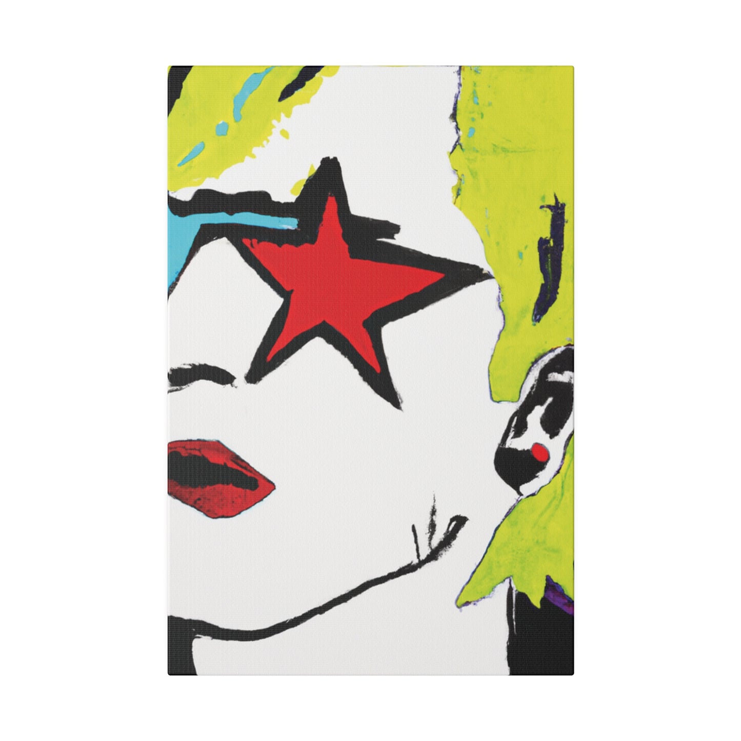 6352S - Rockstar Painting Print | Face | Abstract | Poster | Home Decor | Wall Art | Music Art | Canvas