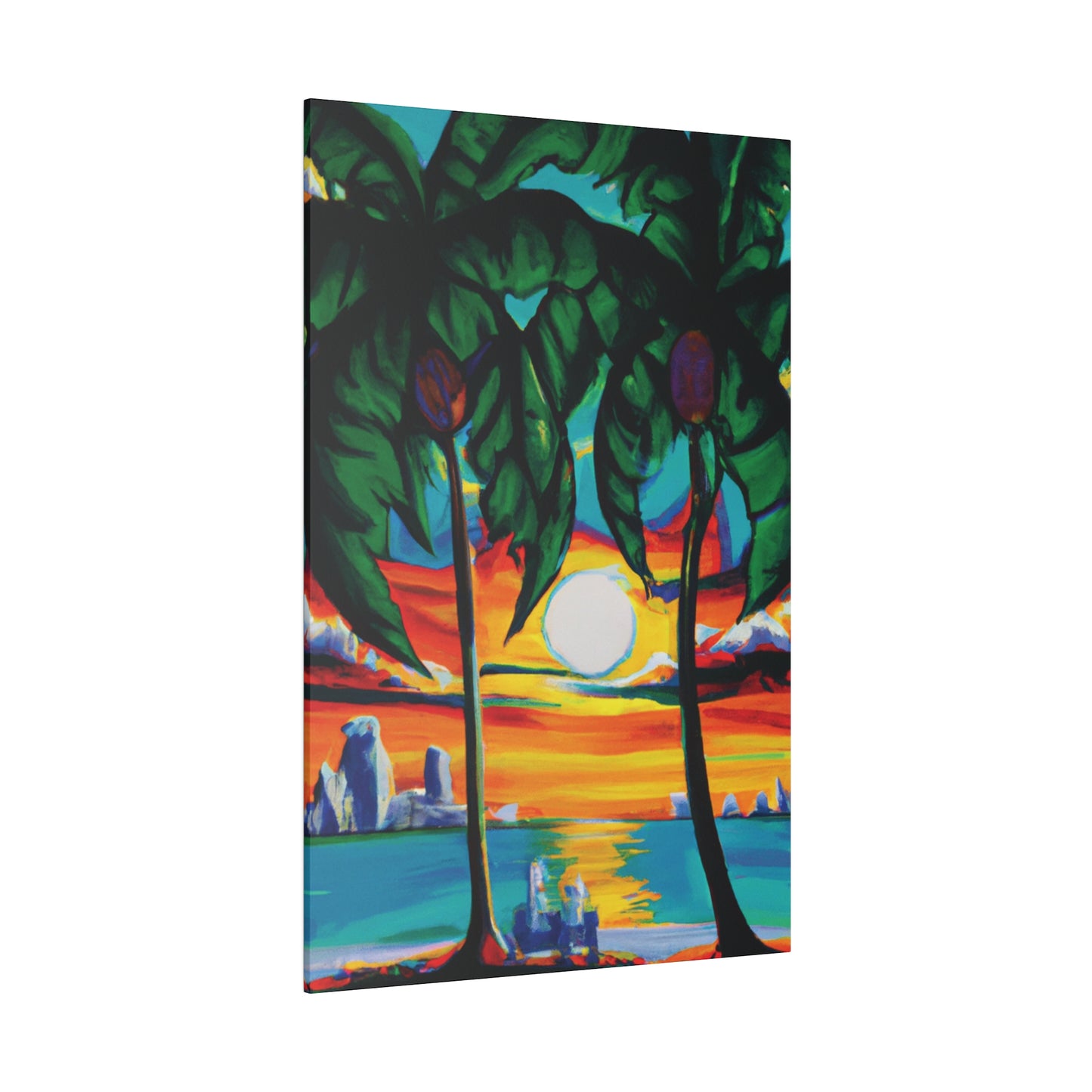 7643V - Miami Beach Sunset Painting Print | Miami | Beach | Sunset | Poster | Home Decor | Wall Art | Canvas