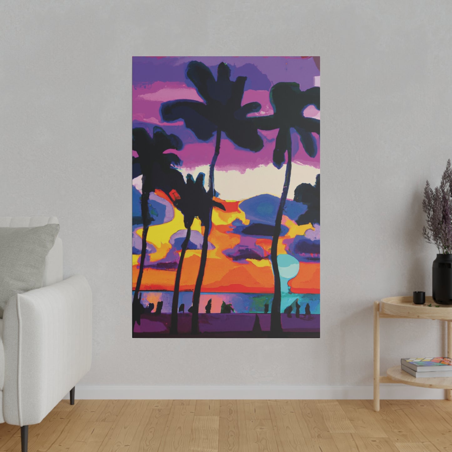 7455H - Miami Beach Sunset Painting Print | Miami | Beach | Sunset | Poster | Home Decor | Wall Art | Canvas