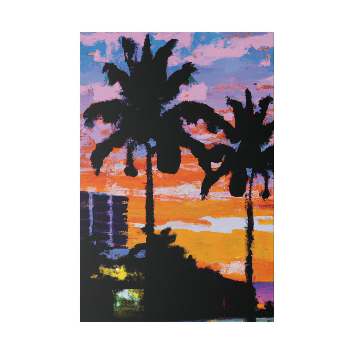 4756G - Miami Beach Sunset Painting Print | Miami | Beach | Sunset | Poster | Home Decor | Wall Art | Canvas