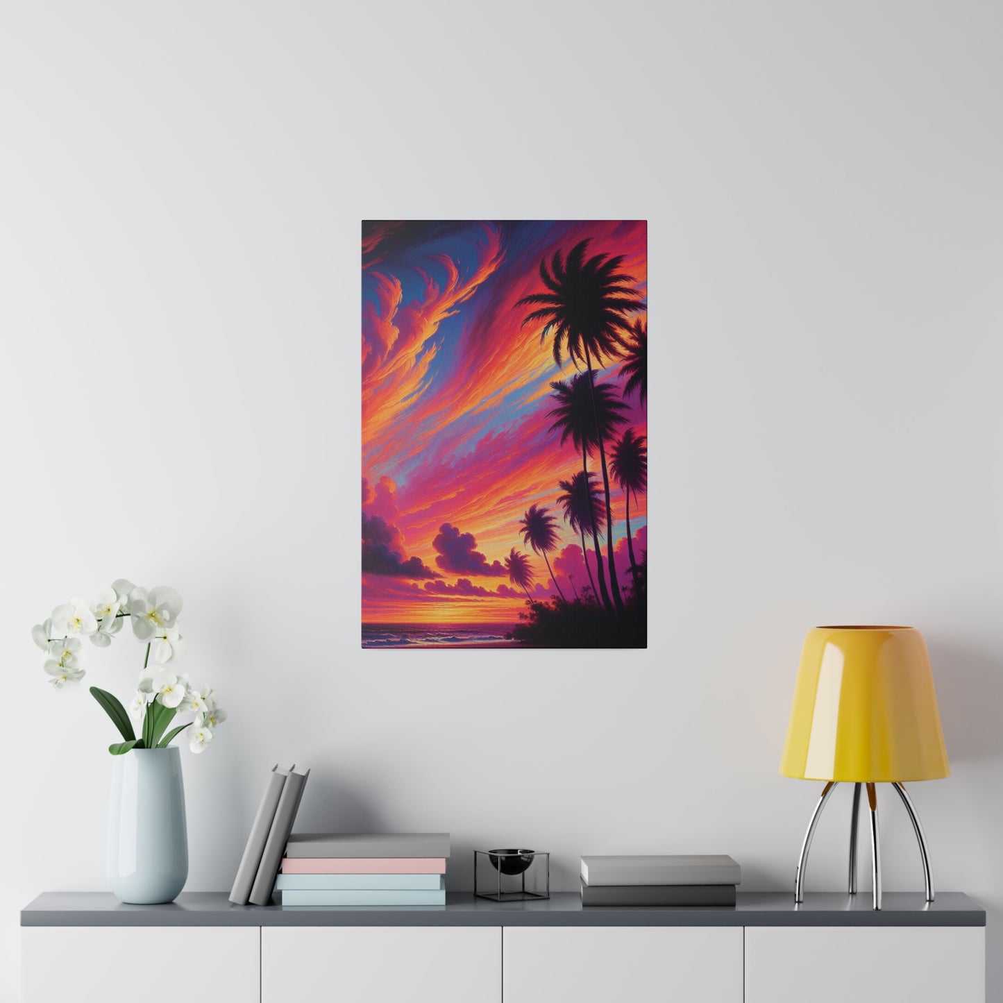 7829J - miami beach art, sunset background, ocean art work, beach art work, sunset designs, miami beach painting, miami beach print