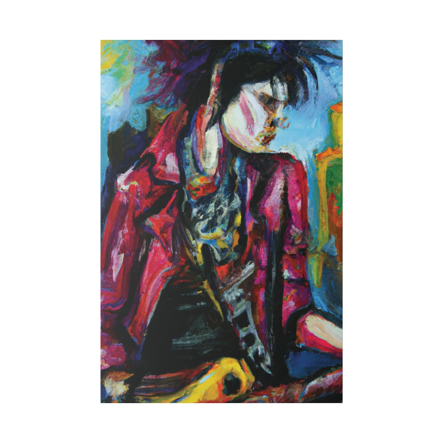 7152R - Rockstar Oil Painting Style Print | Poster | Home Decor | Wall Art | Music Art | Canvas