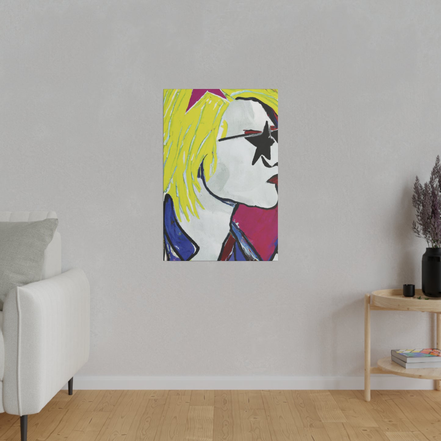 9373P - Rockstar Painting Print | Face | Abstract | Poster | Home Decor | Wall Art | Music Art | Canvas