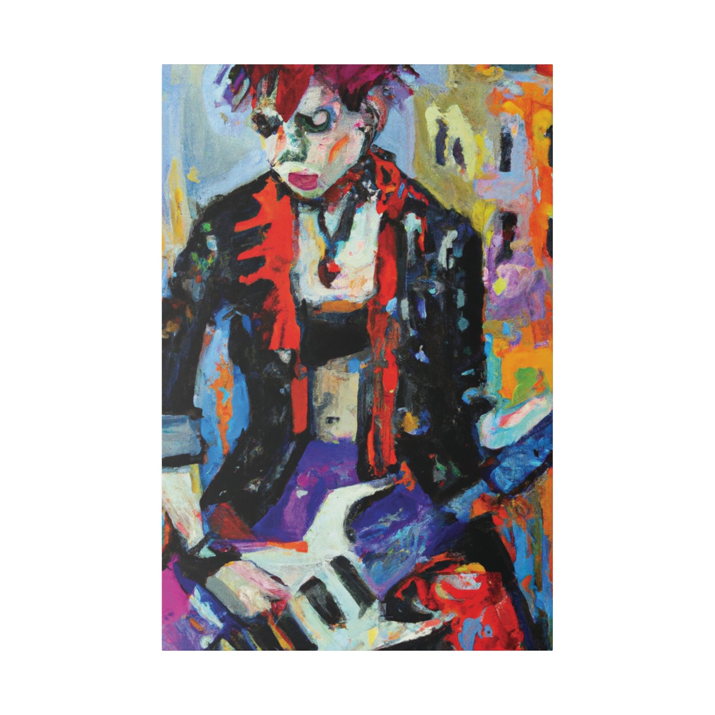 1237Q - Rockstar Oil Painting Style Print | Poster | Home Decor | Wall Art | Music Art | Canvas