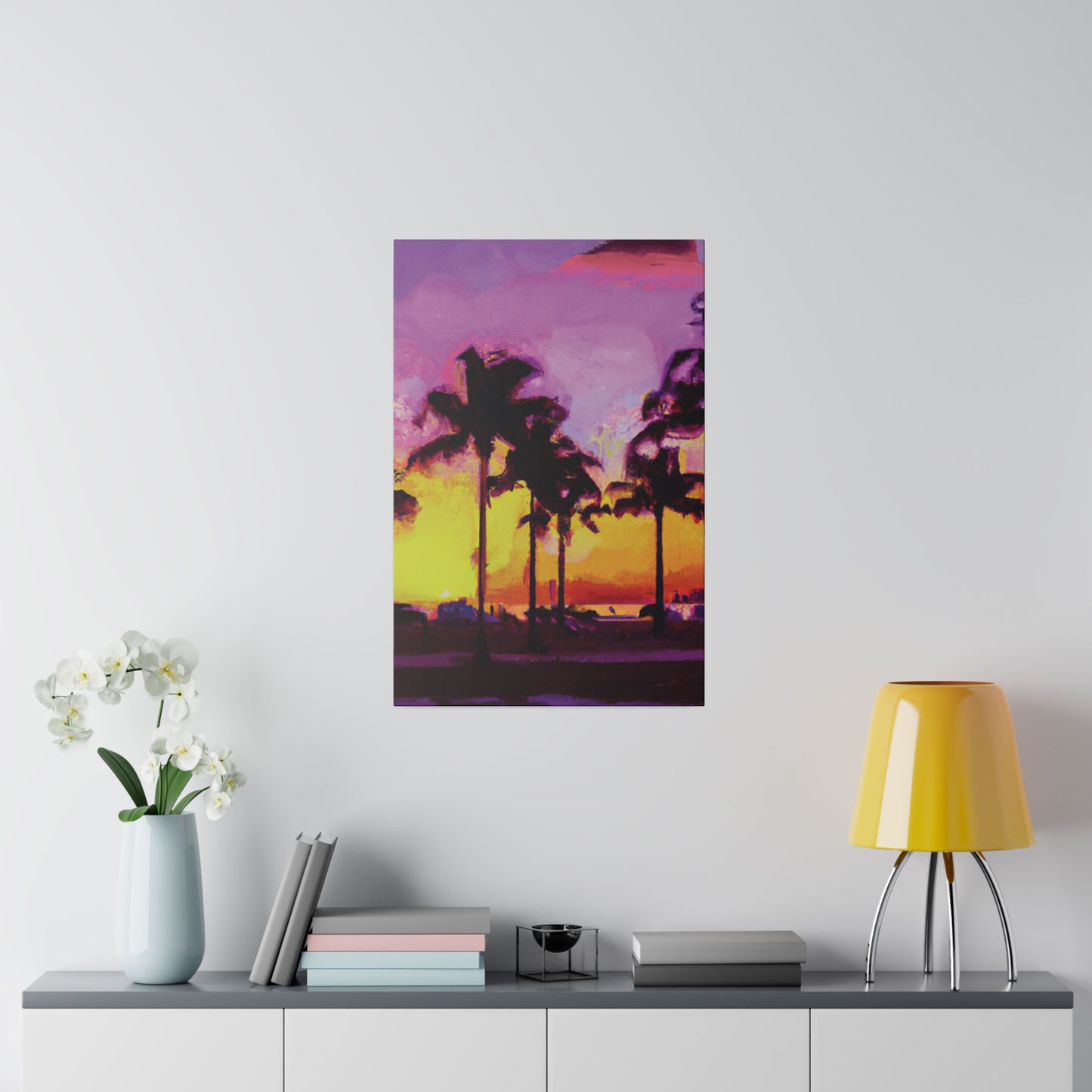 3958L - Miami Beach Sunset Painting Print | Miami | Beach | Sunset | Poster | Home Decor | Wall Art | Canvas