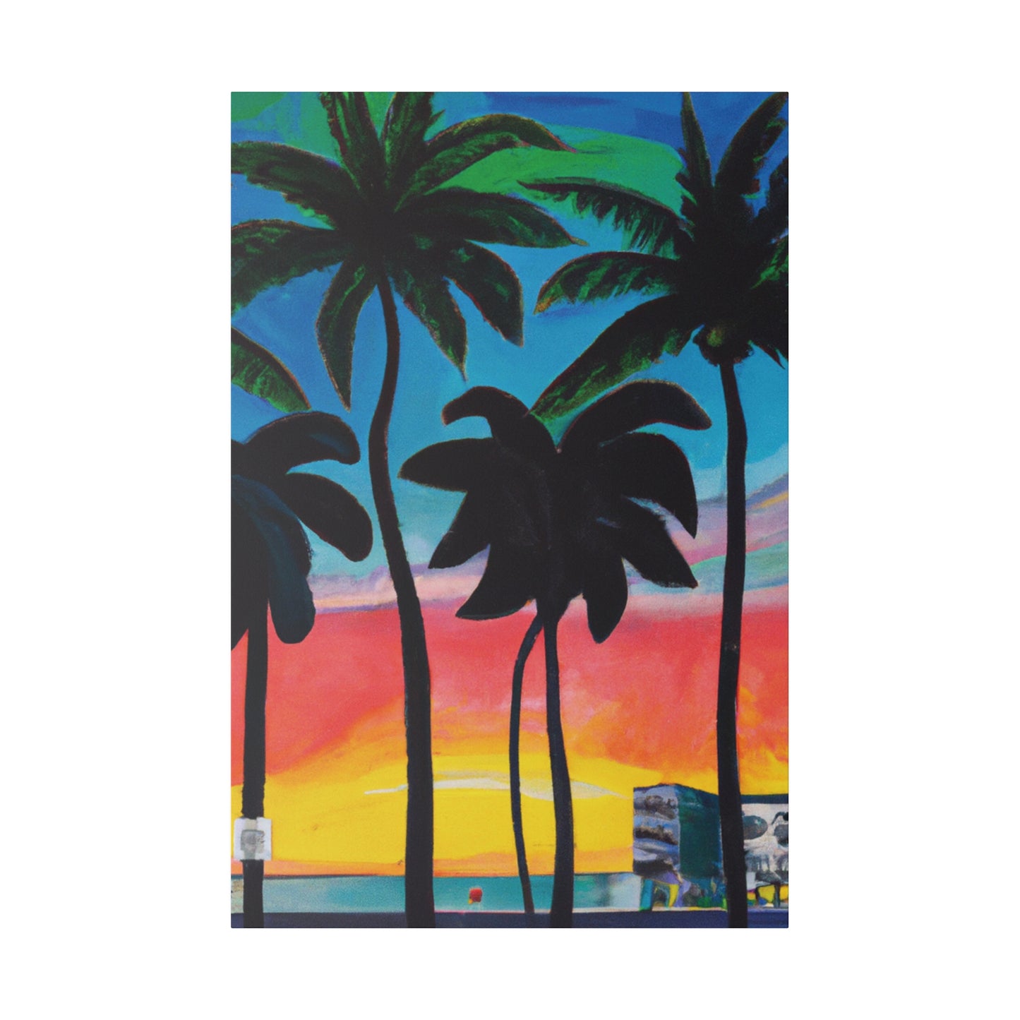 7322T - Miami Beach Sunset Painting Print | Miami | Beach | Sunset | Poster | Home Decor | Wall Art | Canvas