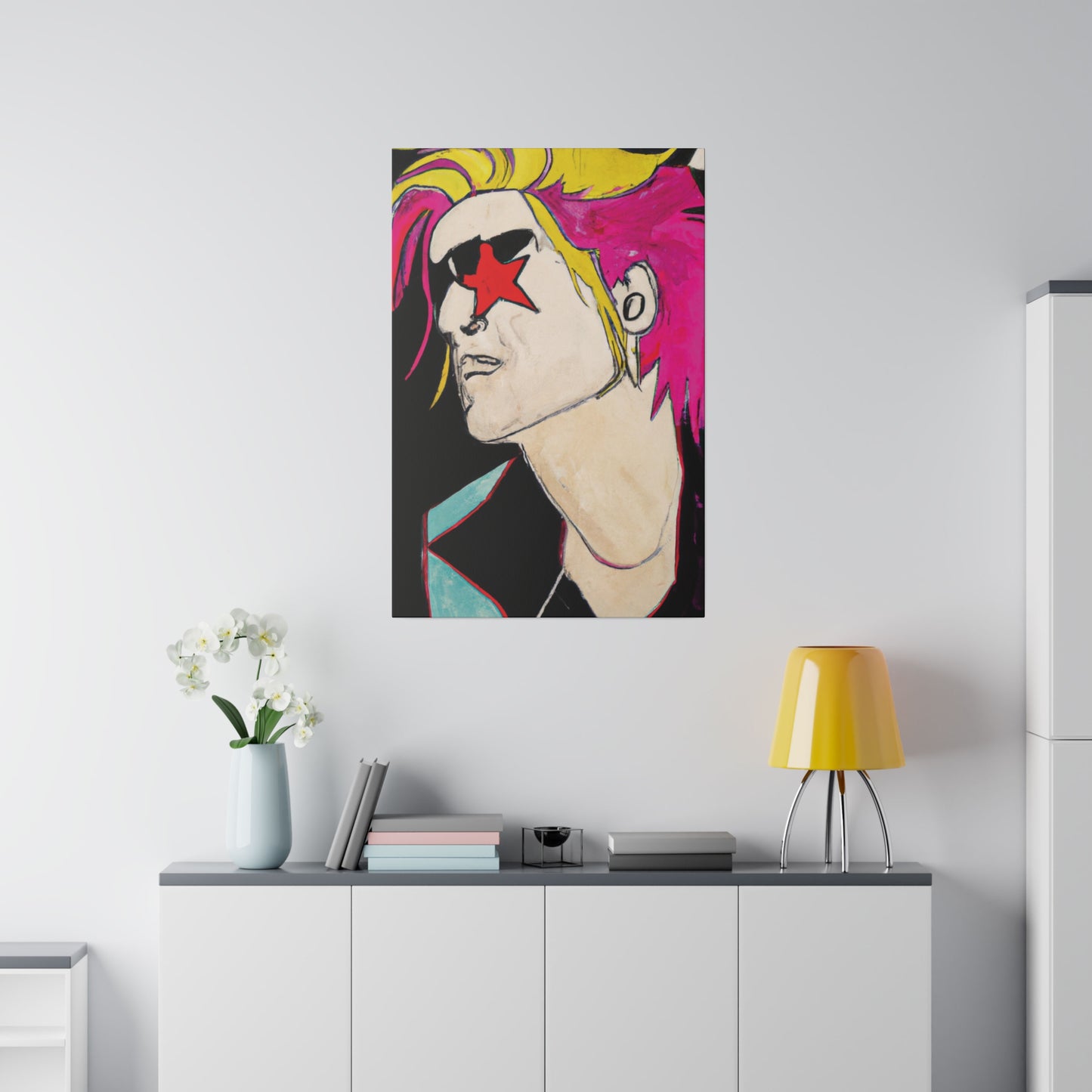 1845V - Rockstar Painting Print | Face | Abstract | Poster | Home Decor | Wall Art | Music Art | Canvas