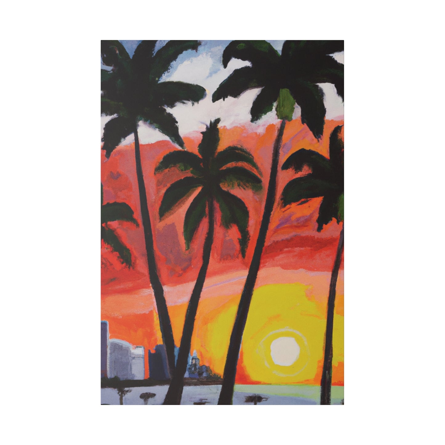 3556V - Miami Beach Sunset Painting Print | Miami | Beach | Sunset | Poster | Home Decor | Wall Art | Canvas