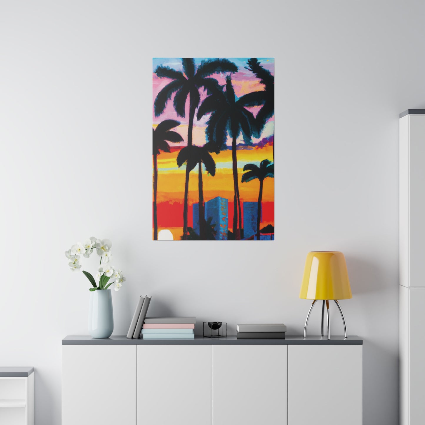 6891Y - Miami Beach Sunset Painting Print | Miami | Beach | Sunset | Poster | Home Decor | Wall Art | Canvas