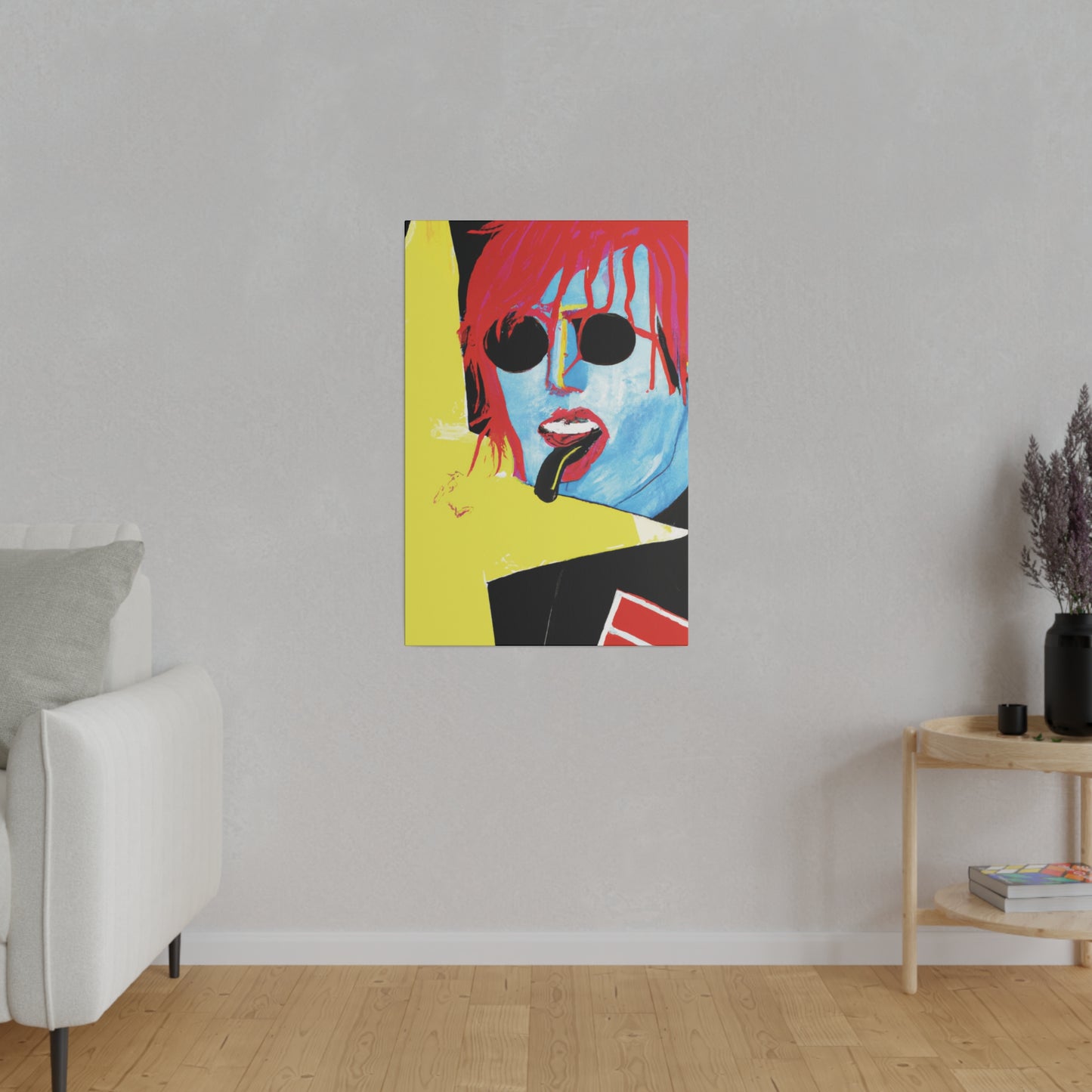 6227H - Rockstar Painting Print | Face | Abstract | Poster | Home Decor | Wall Art | Music Art | Canvas