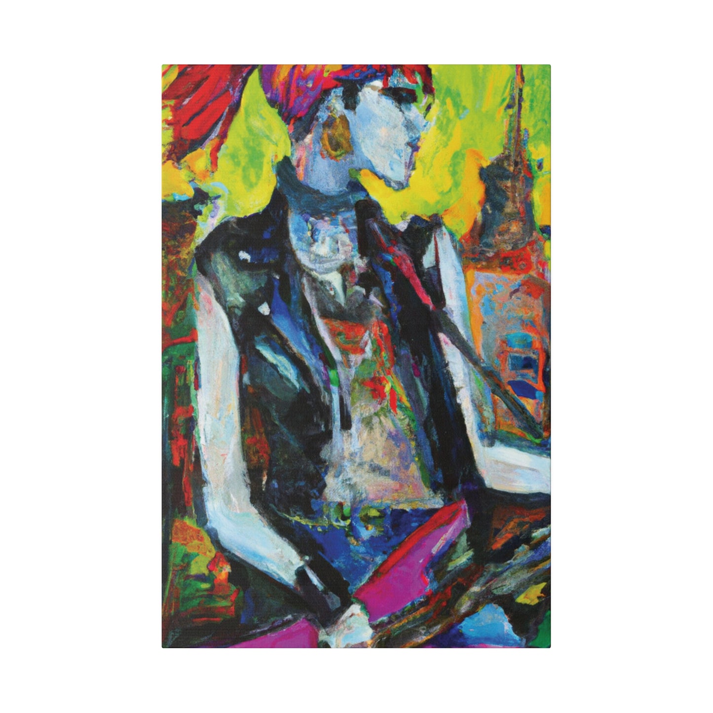 7349W - Rockstar Oil Painting Style Print | Poster | Home Decor | Wall Art | Music Art | Canvas