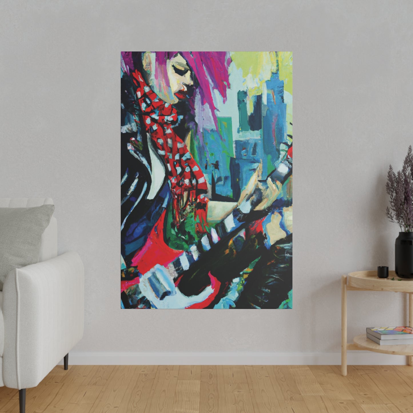 6718A - Rockstar Oil Painting Style Print | Poster | Home Decor | Wall Art | Music Art | Canvas