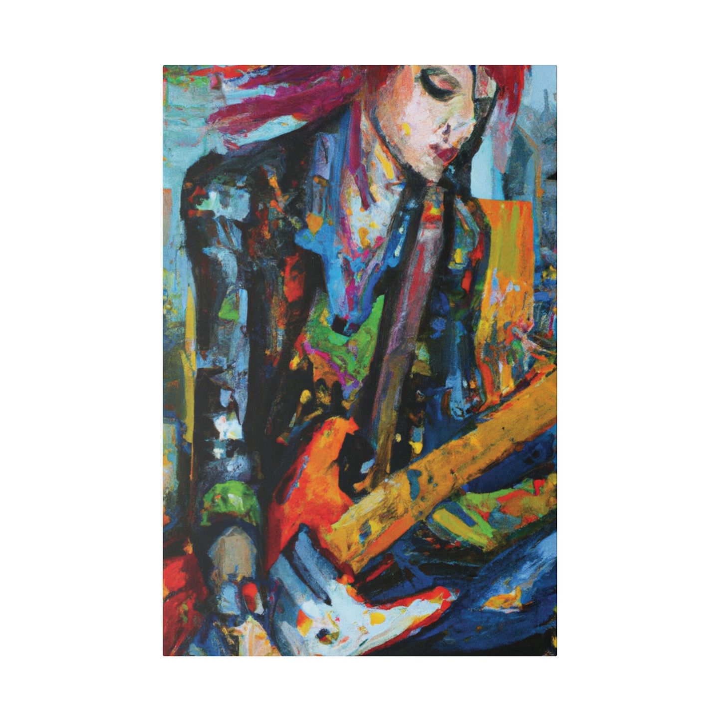 7893K - Rockstar Oil Painting Style Print | Poster | Home Decor | Wall Art | Music Art | Canvas