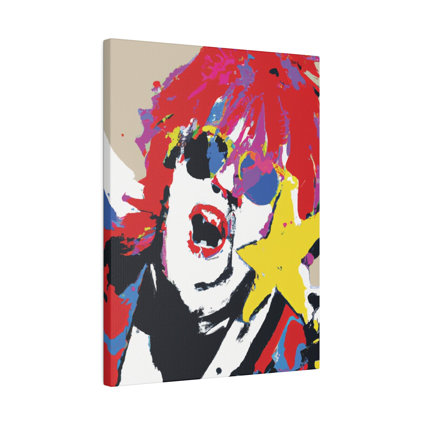 8717H - Rockstar Painting Print | Face | Abstract | Poster | Home Decor | Wall Art | Music Art | Canvas