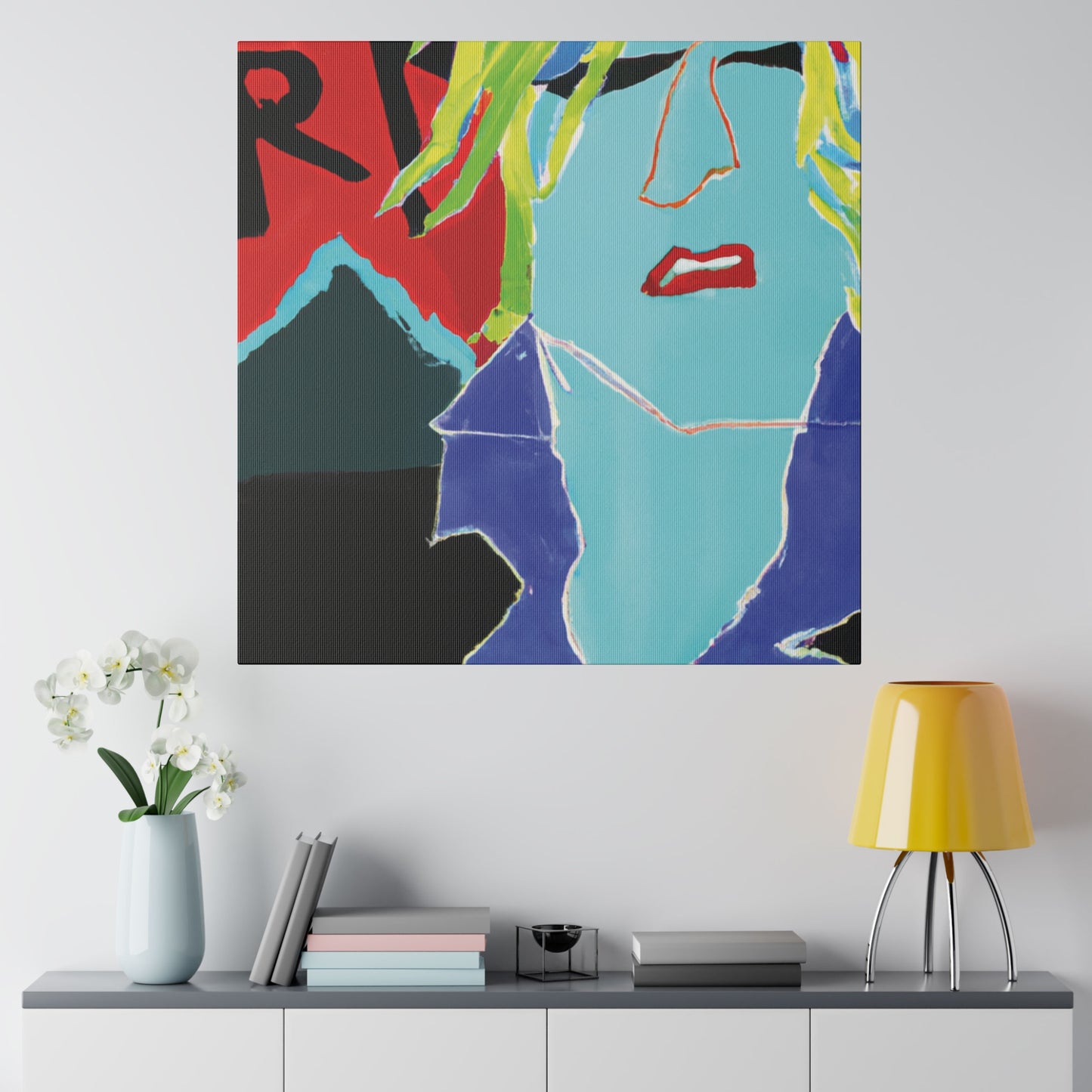 7168U - Rockstar Painting Print | Face | Abstract | Poster | Home Decor | Wall Art | Music Art | Canvas