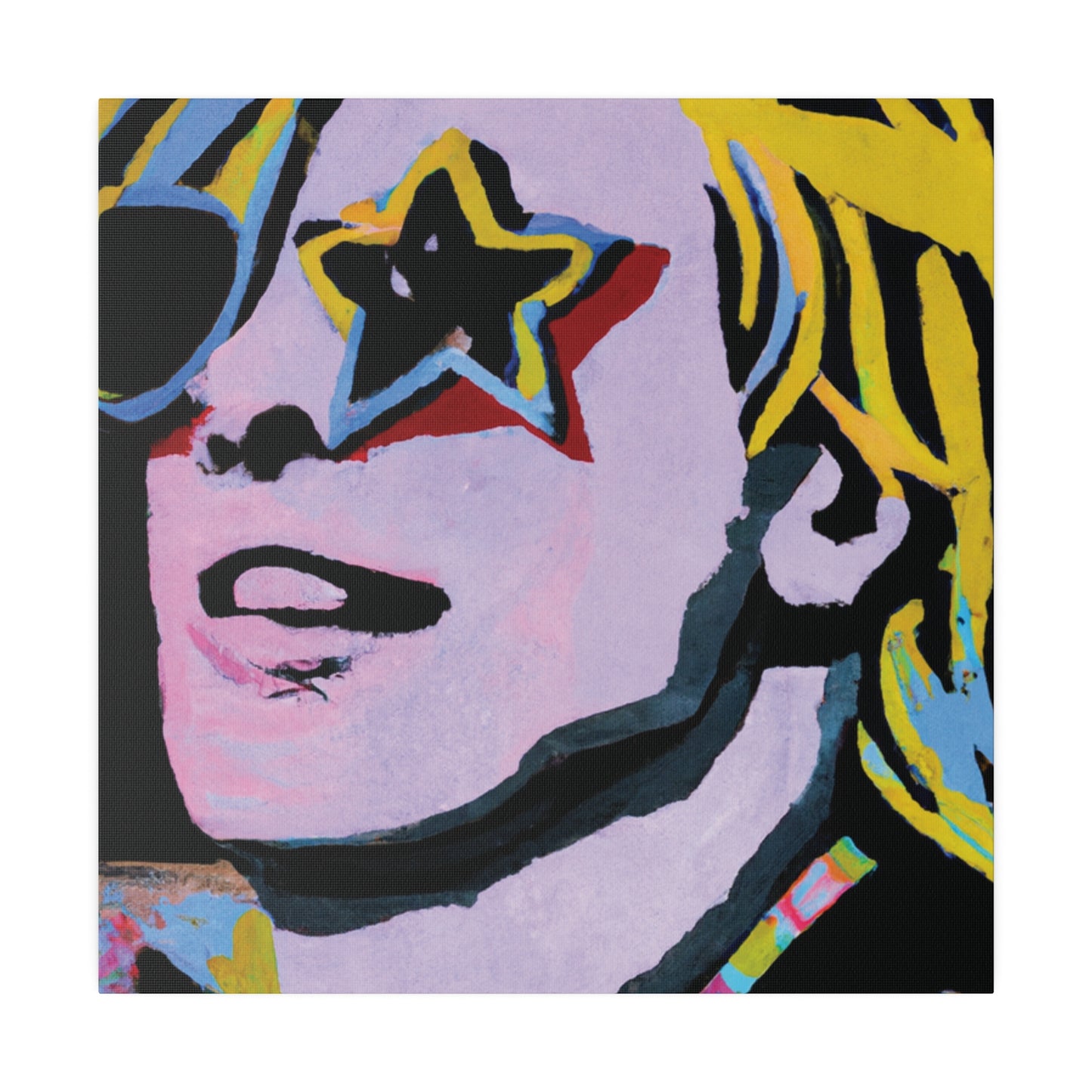 5027F - Rockstar Painting Print | Face | Abstract | Poster | Home Decor | Wall Art | Music Art | Canvas