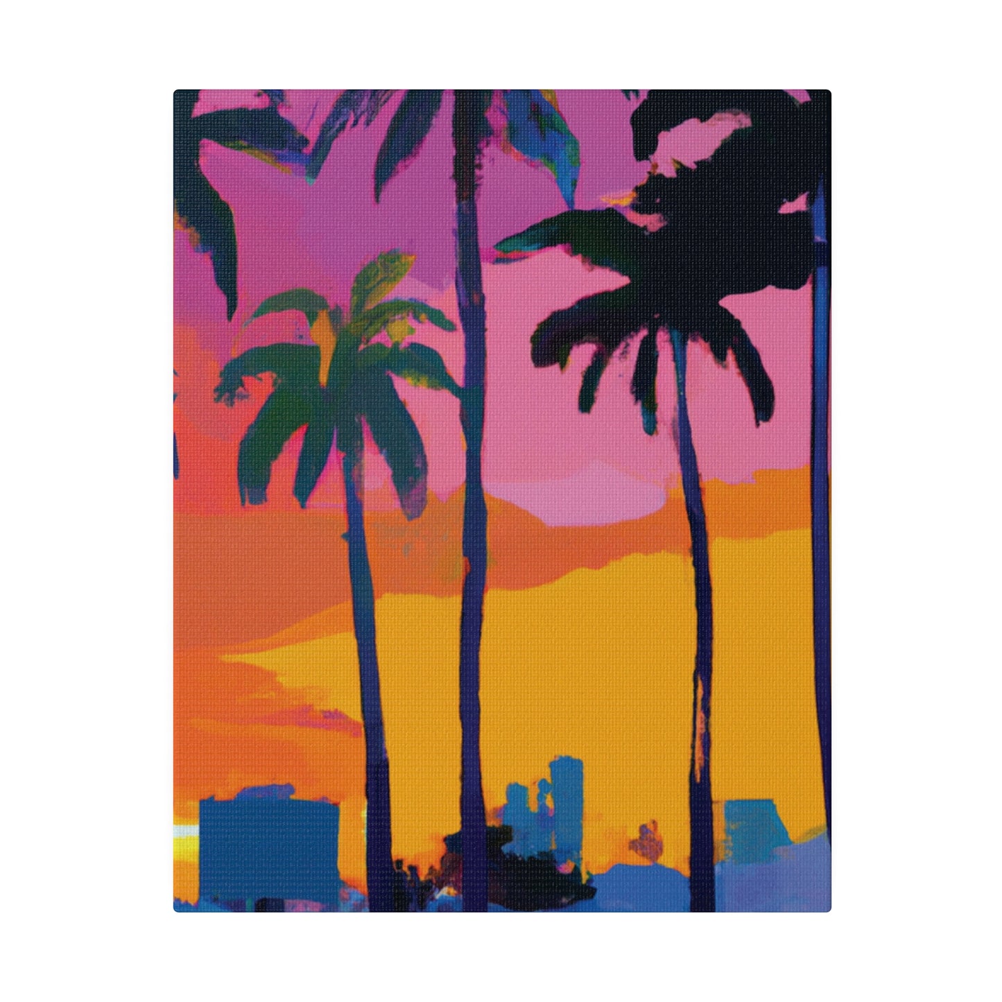 3546F - Miami Beach Sunset Painting Print | Miami | Beach | Sunset | Poster | Home Decor | Wall Art | Canvas