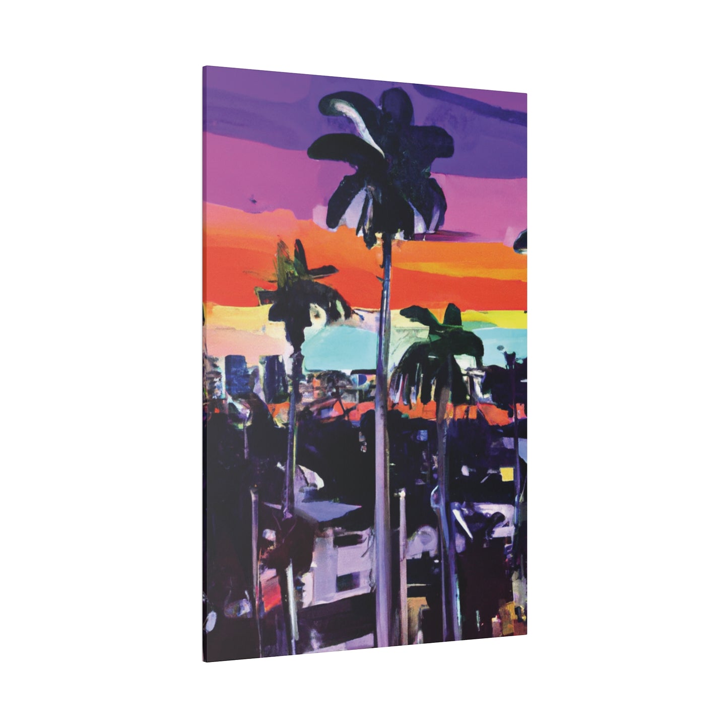 8668T - Miami Beach Sunset Painting Print | Miami | Beach | Sunset | Poster | Home Decor | Wall Art | Canvas