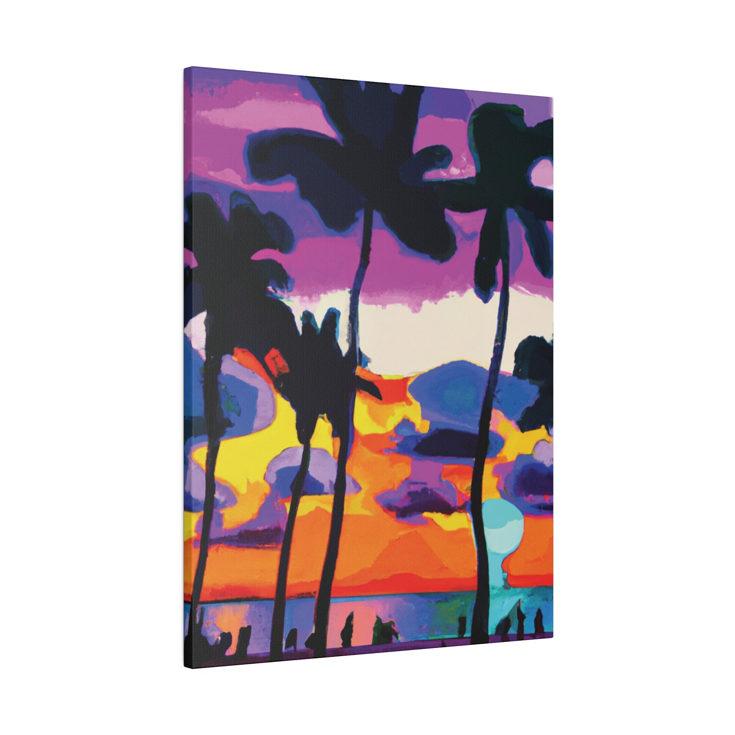 7455H - Miami Beach Sunset Painting Print | Miami | Beach | Sunset | Poster | Home Decor | Wall Art | Canvas