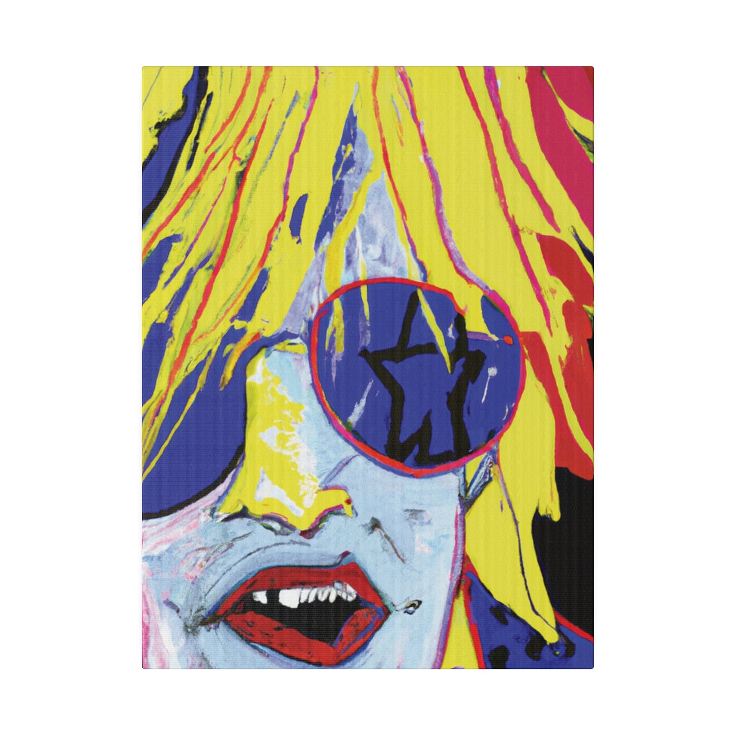 8742G - Rockstar Painting Print | Face | Abstract | Poster | Home Decor | Wall Art | Music Art | Canvas