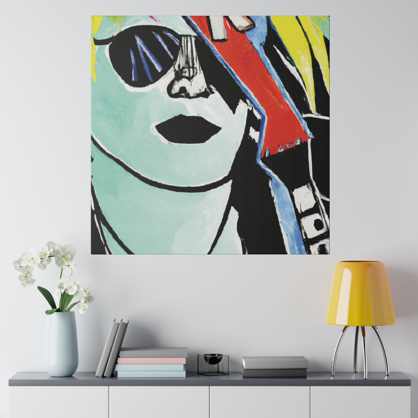 9391O - Rockstar Painting Print | Face | Abstract | Poster | Home Decor | Wall Art | Music Art | Canvas