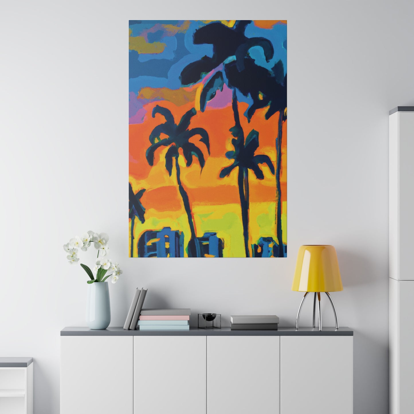 5462R - Miami Beach Sunset Painting Print | Miami | Beach | Sunset | Poster | Home Decor | Wall Art | Canvas