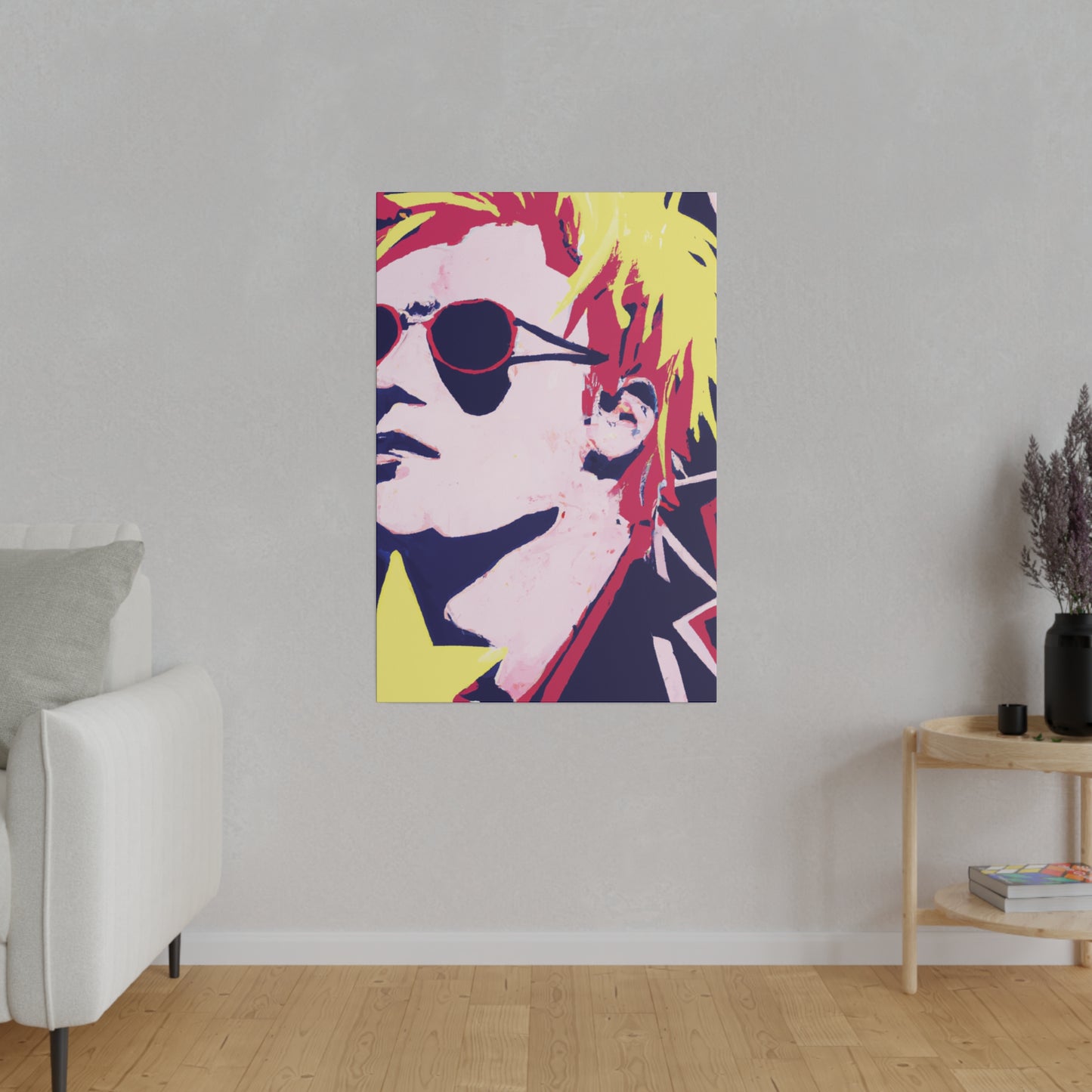 3173K - Rockstar Painting Print | Face | Abstract | Poster | Home Decor | Wall Art | Music Art | Canvas