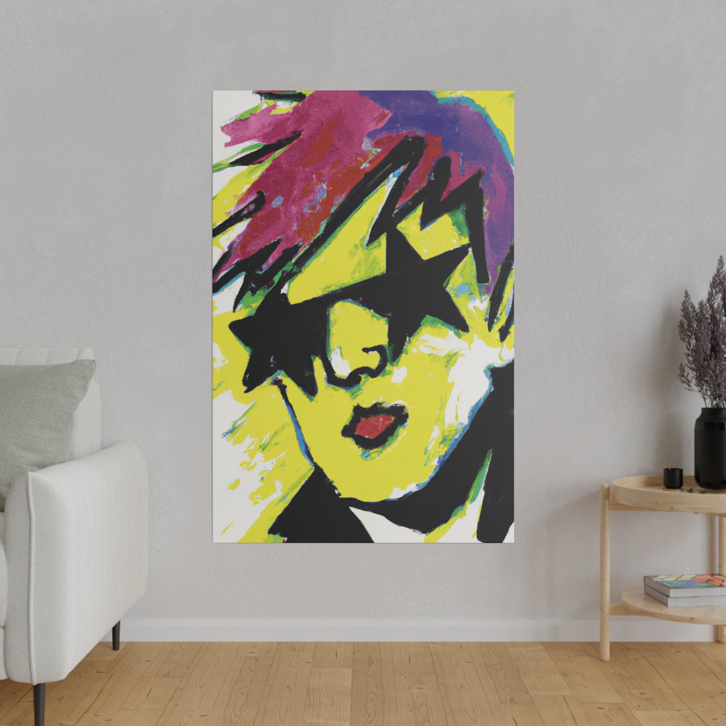 7497H - Rockstar Painting Print | Face | Abstract | Poster | Home Decor | Wall Art | Music Art | Canvas