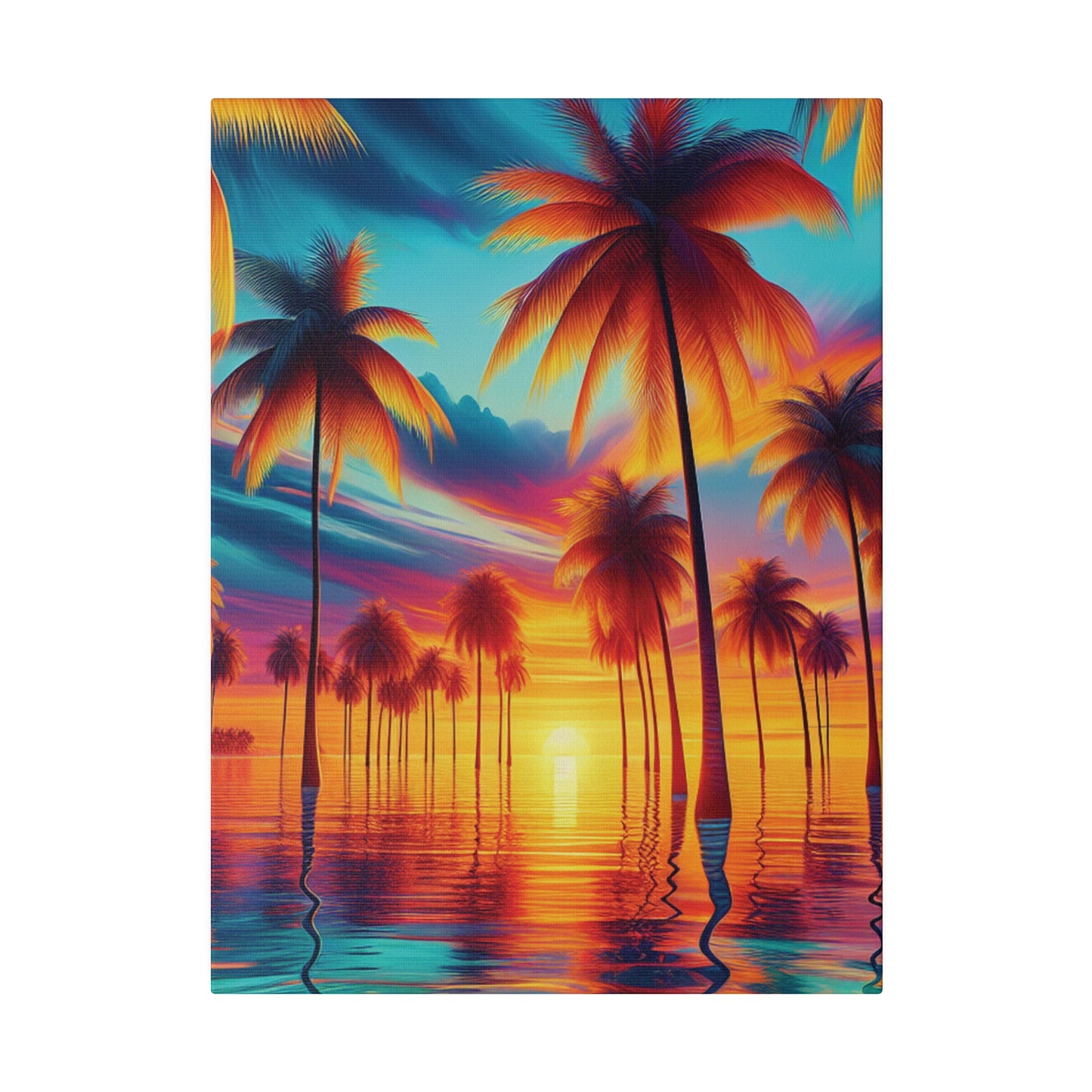 8235F - Miami Beach Sunset Painting Print | Miami | Beach | Sunset | Poster | Home Decor | Wall Art | Canvas