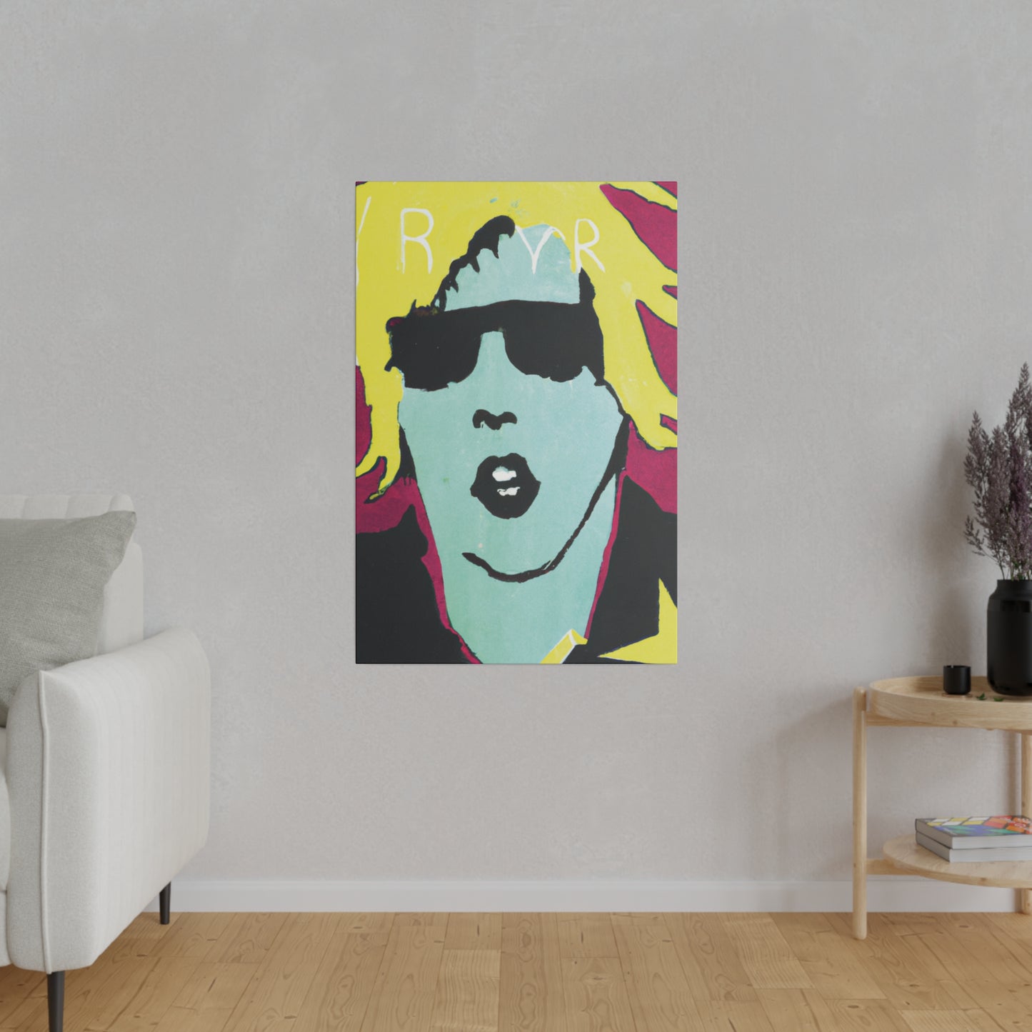 6542F - Rockstar Painting Print | Face | Abstract | Poster | Home Decor | Wall Art | Music Art | Canvas